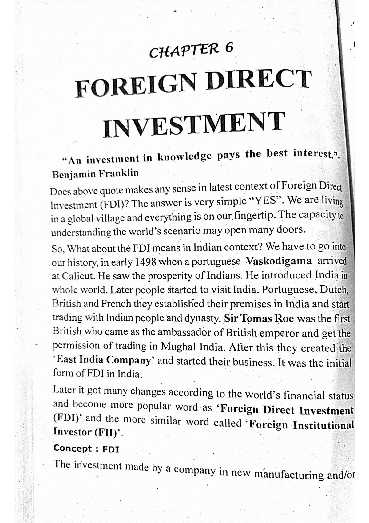 Foreign Direct Investment - M.Com - StuDocu