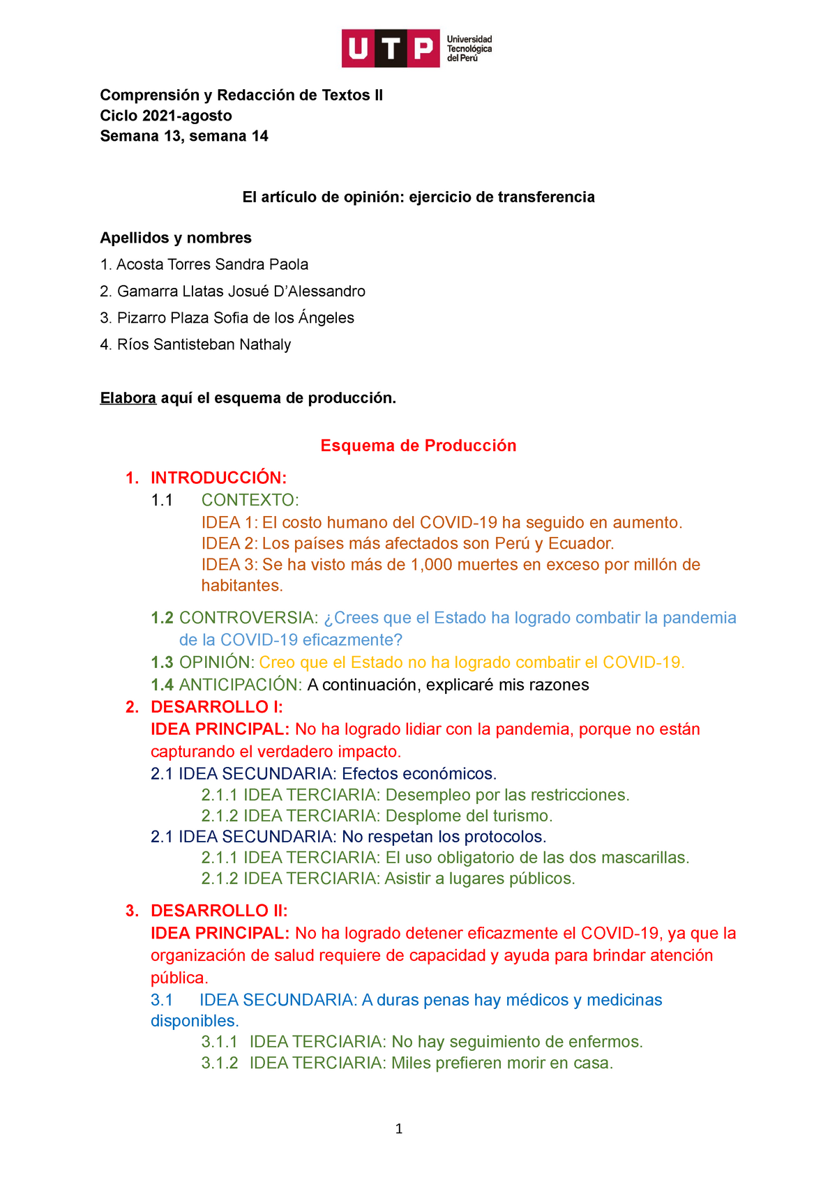 Artículo de opinión (retroalimentación) les interesa - Comprensión y  Redacción de textos II - Studocu