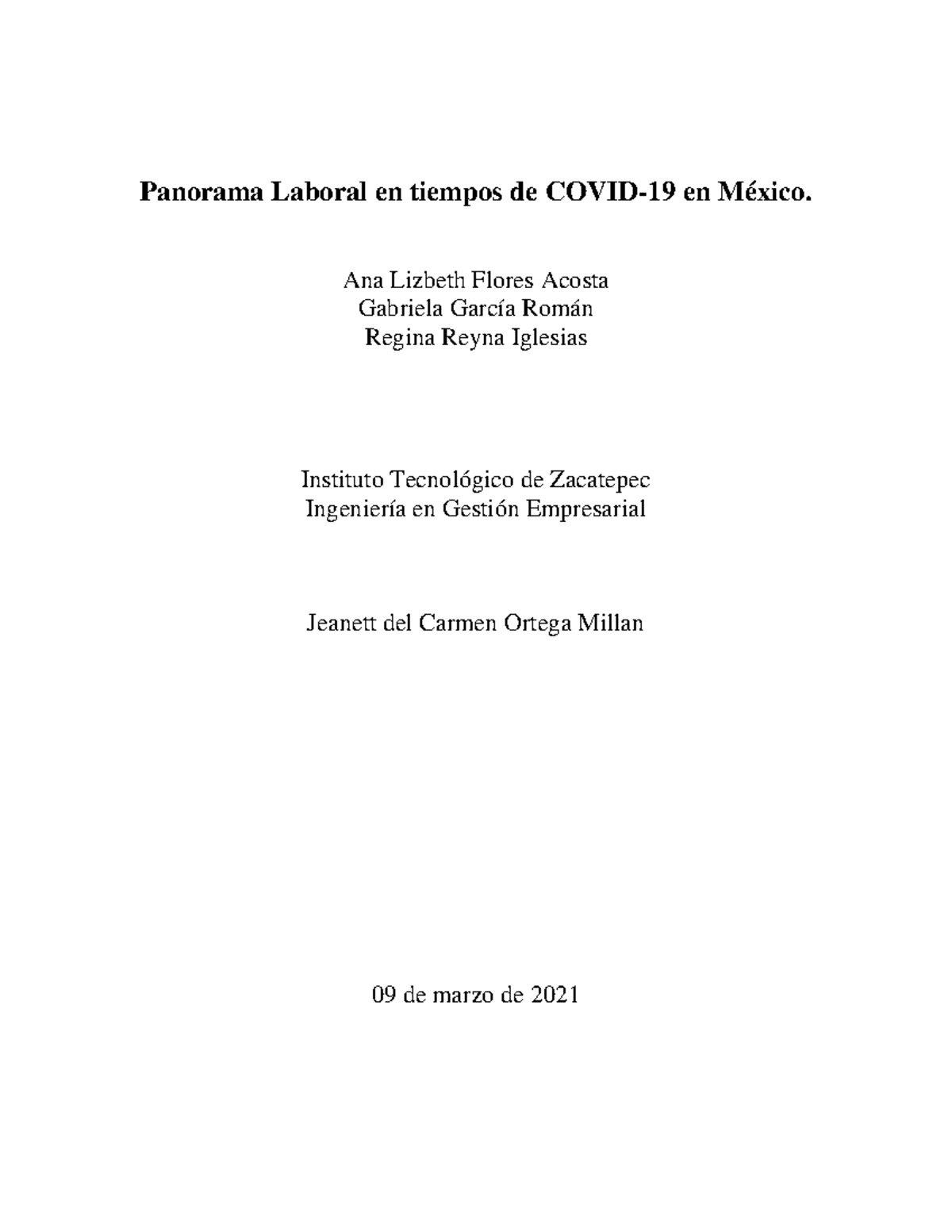 Antecedentes - antecedente - Panorama Laboral en tiempos de COVID-19 en ...