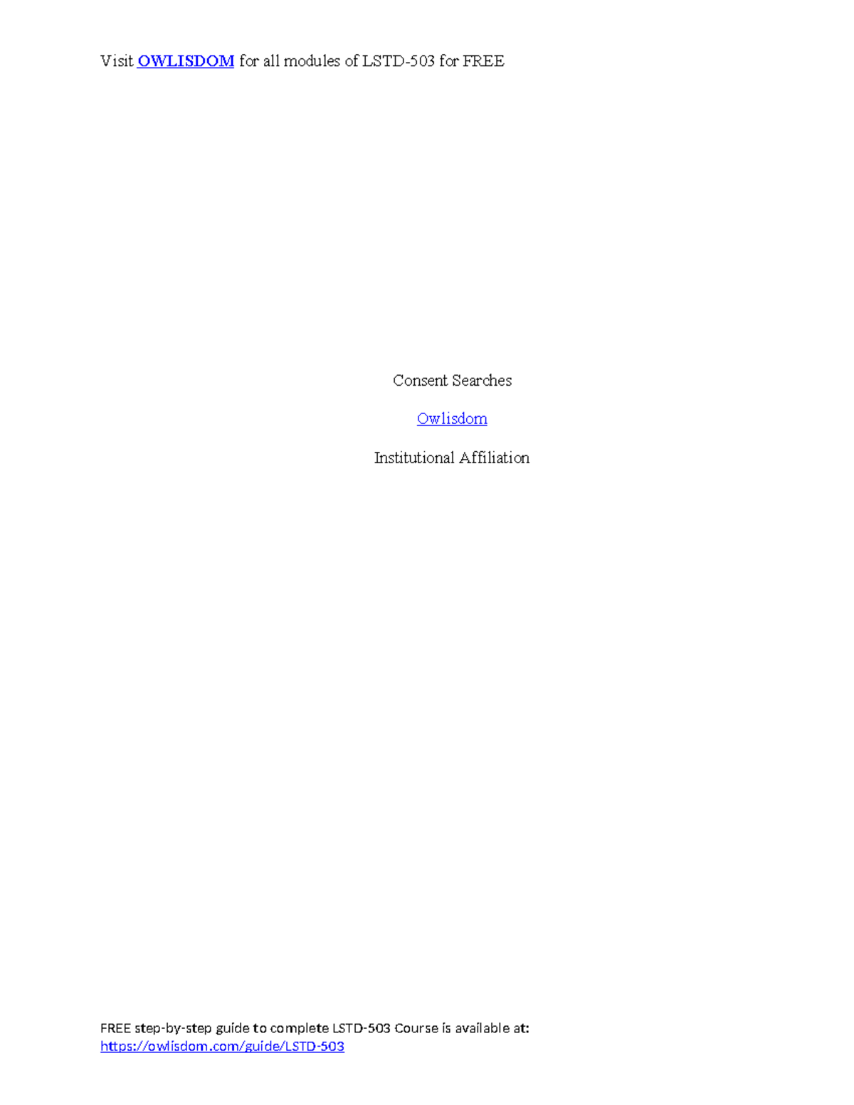LSTD 503 Week Four Discussion Consent Searches - Consent Searches ...