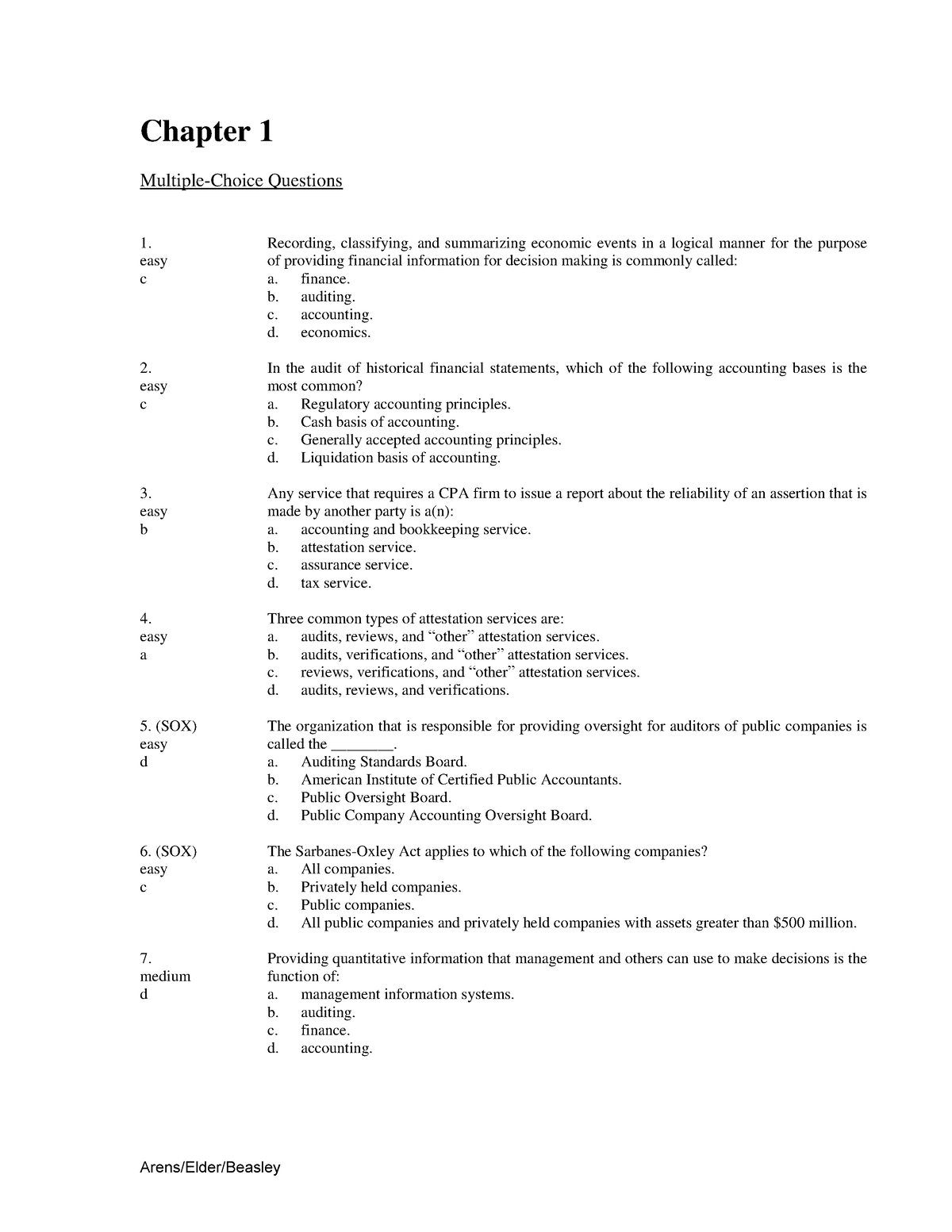 Chapter-01 - xvxv - Chapter 1 Multiple-Choice Questions 1. easy ...