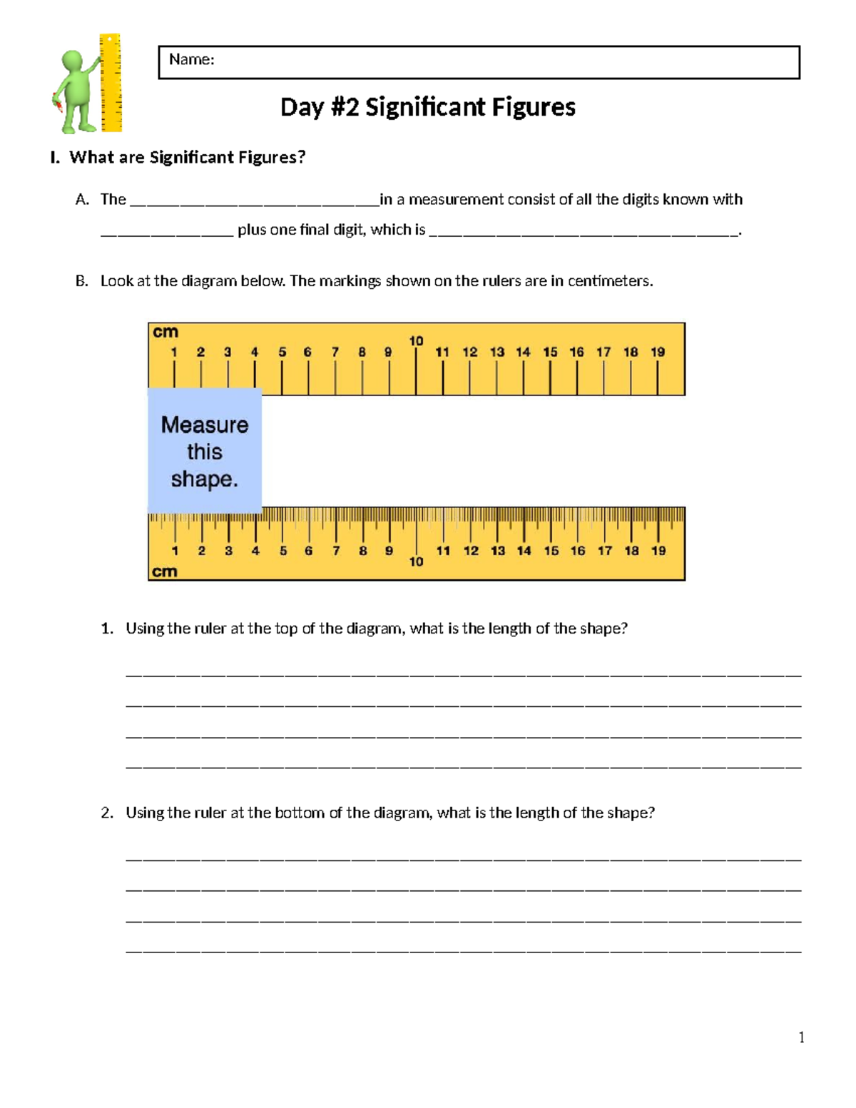 Day #2 Significant Figures Guided notes - Day #2 Significant Figures I ...