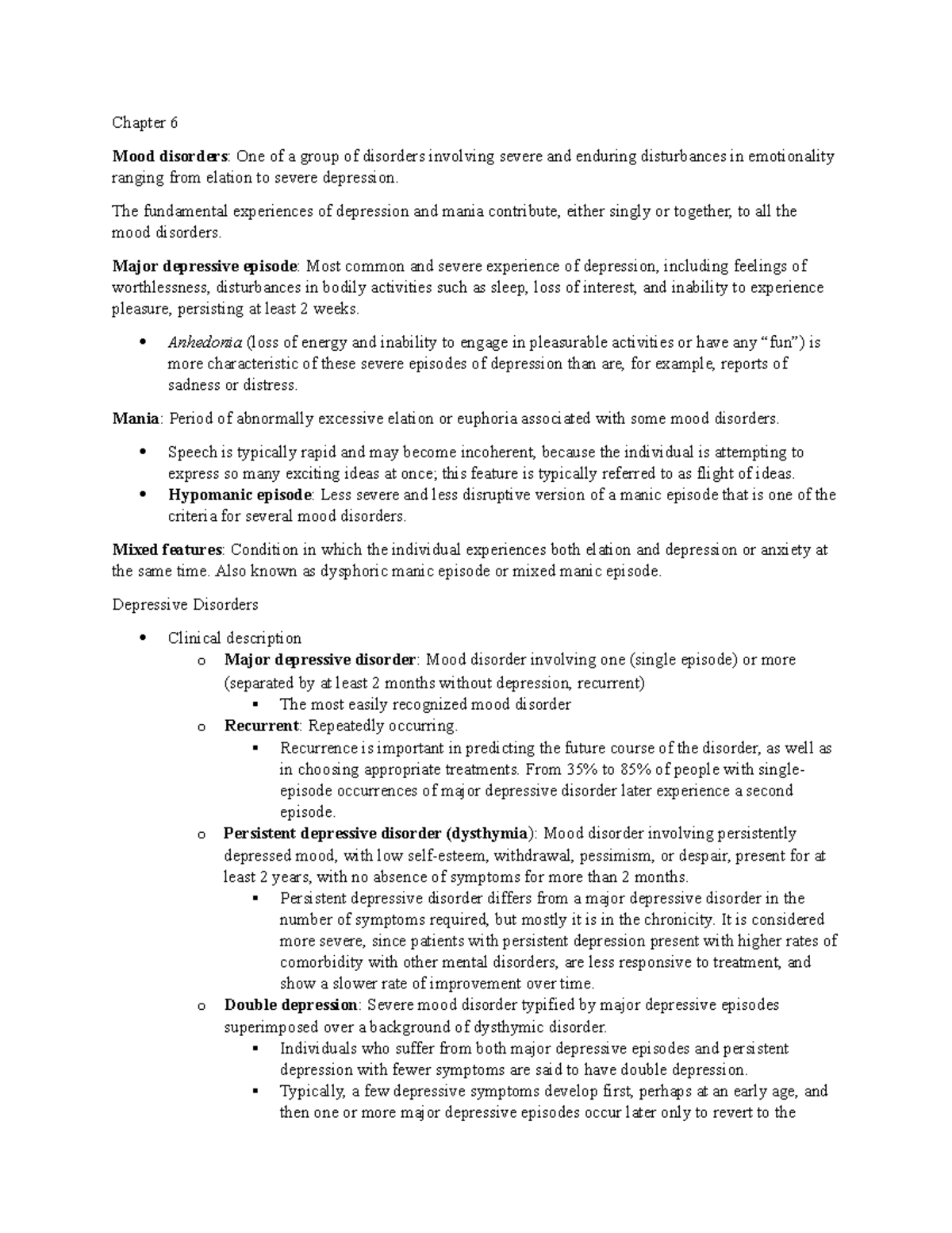 Chapter 6 - Notes - PSY 3HSU - SLU - Studocu