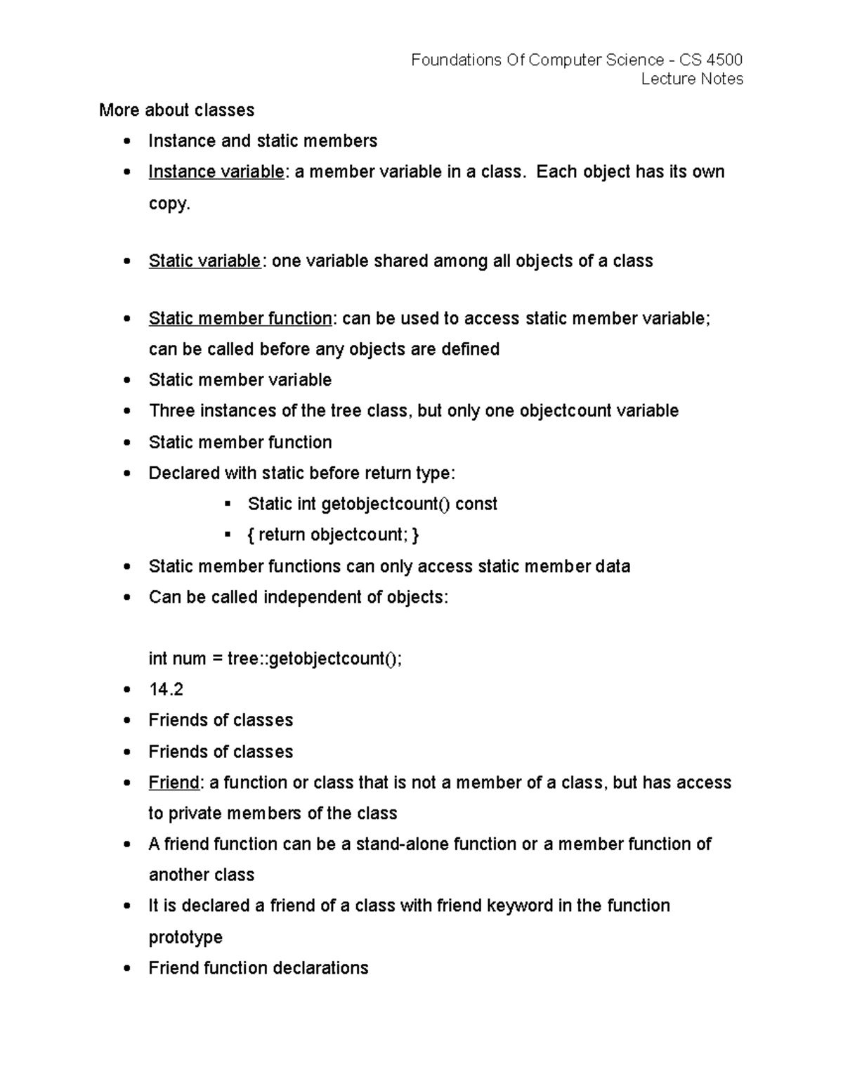 2021-Foundations Of Computer Science- CS 4500-Lecture Notes-14A ...