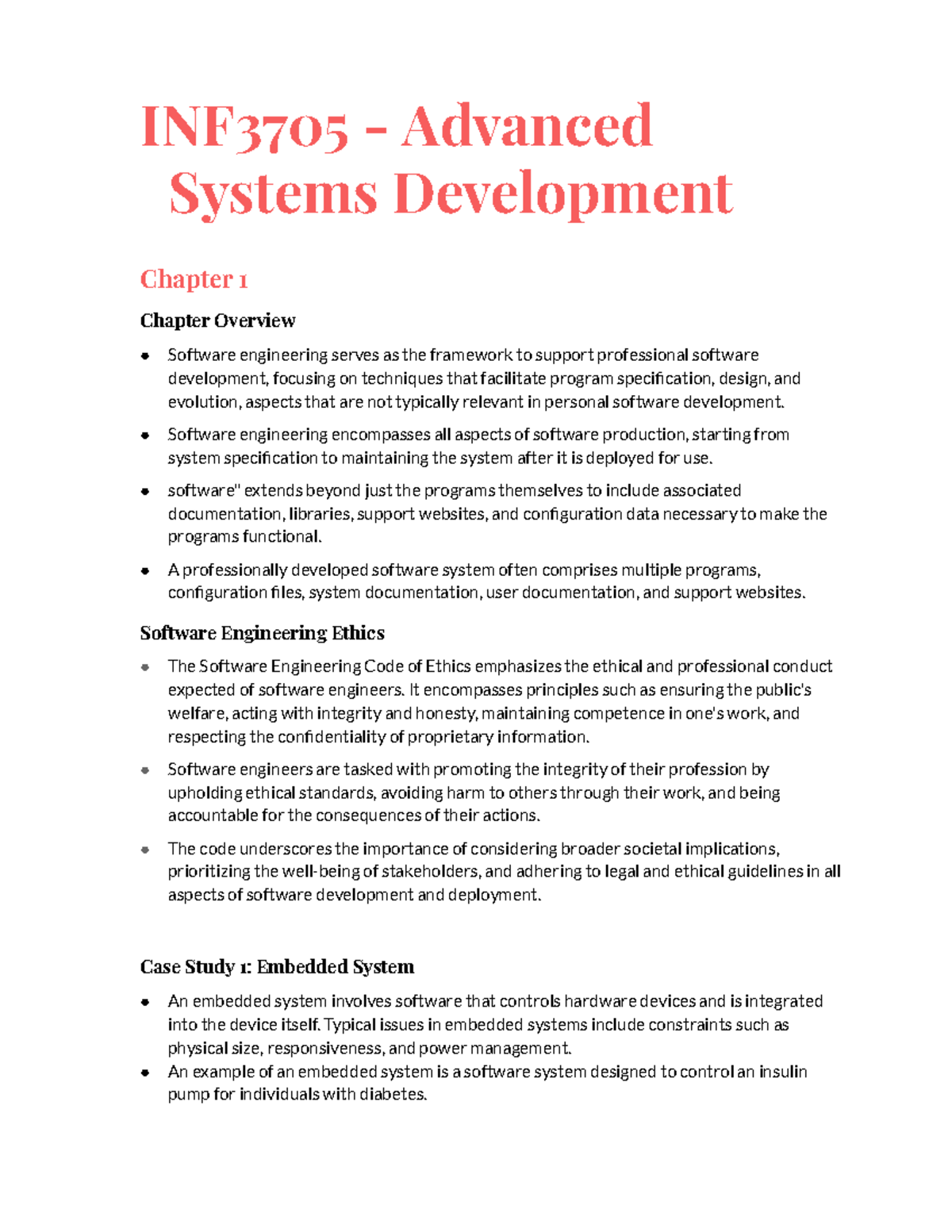 INF3705 - Advanced Systems Development - Chapter 1 Notes - INF3705 ...