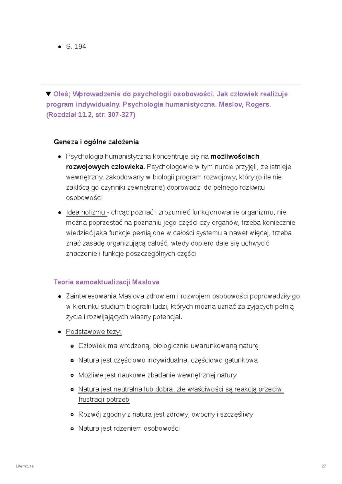 Oleś; Wprowadzenie do psychologii osobowości. Jak człowiek realizuje ...