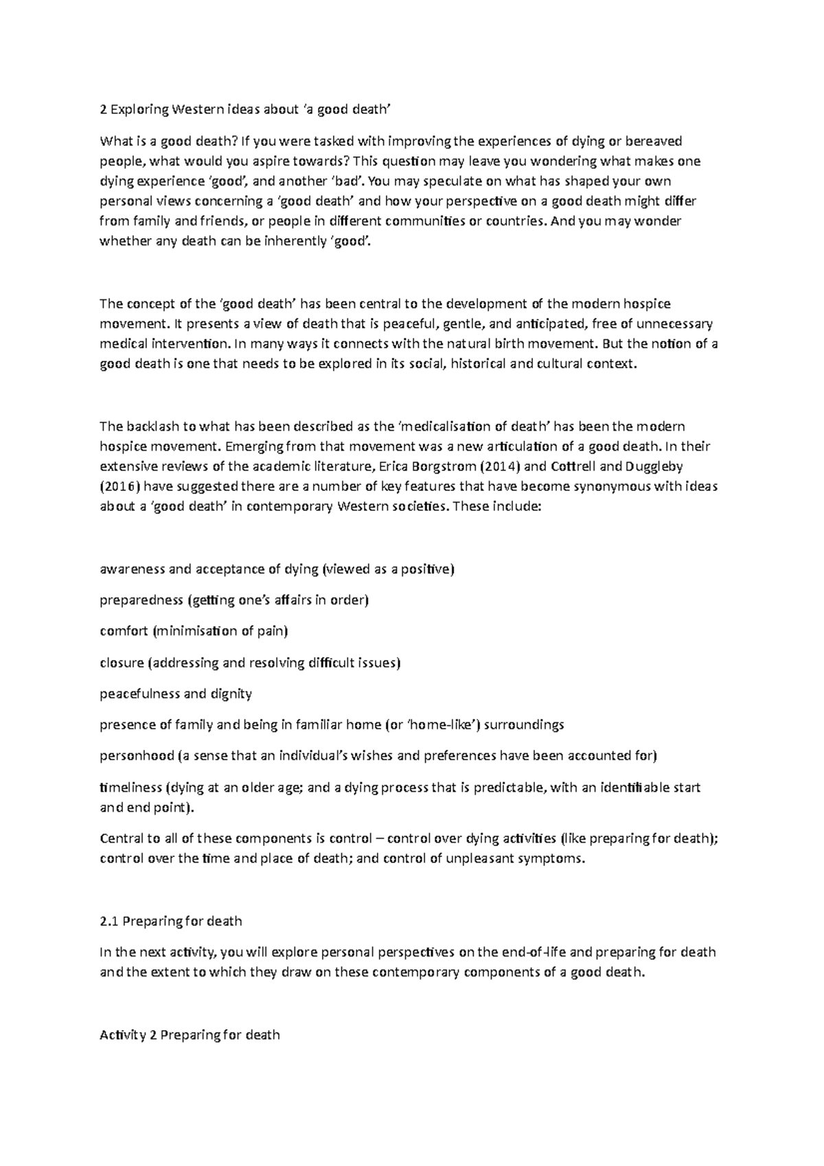 Talking about death - in depth notes on the subtopics for independent ...