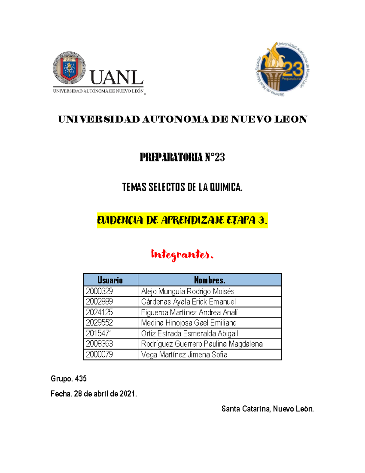 Equipo 1 EV 3 TSQ - TAREA - UNIVERSIDAD AUTONOMA DE NUEVO LEON ...