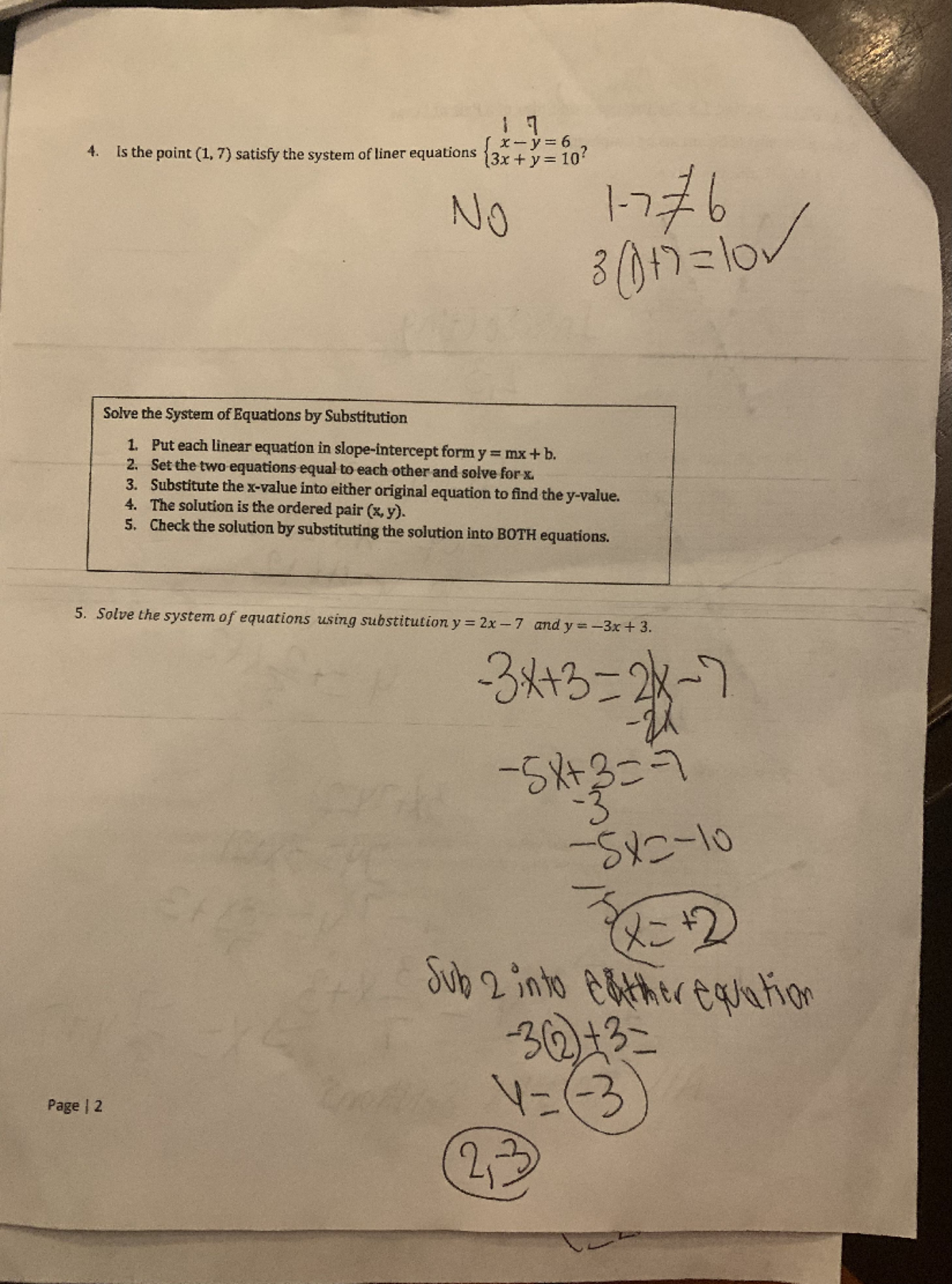Solving the system of equations by substituitons - MATH 111 - Studocu