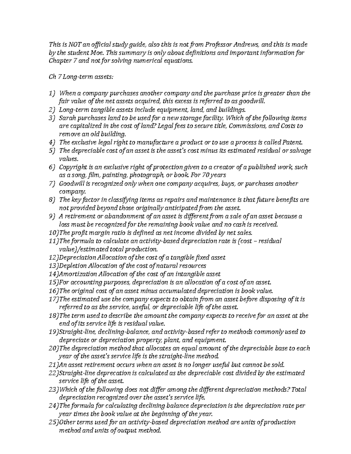 Ch 5 receivables and sales - This is NOT an official study guide, also ...