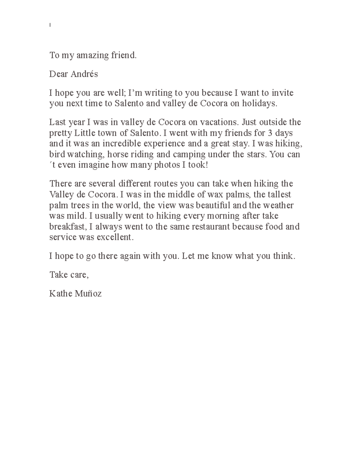 carta en ingles dirigida a un amigo - I To my amazing friend. Dear ...