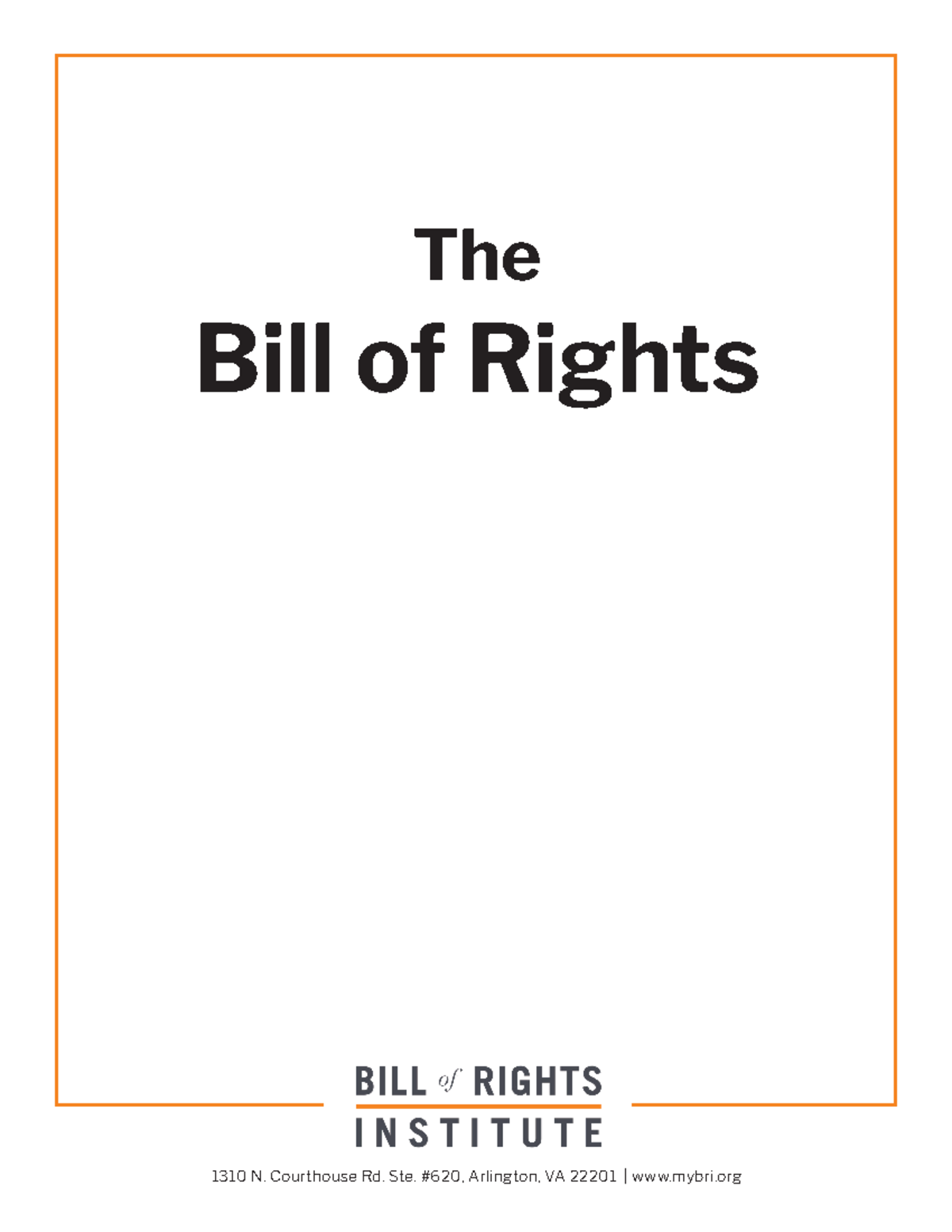 Bill Of Rights - Lecture notes 1-1 - The Bill of Rights 1310 N ...
