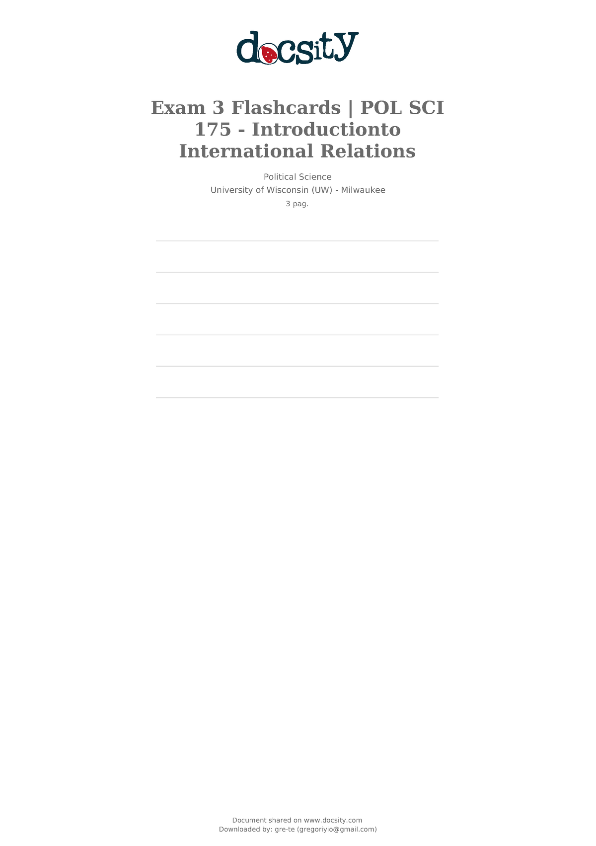 Exam 3 Flashcards Pol Sci 175 Introductionto International Relations ...