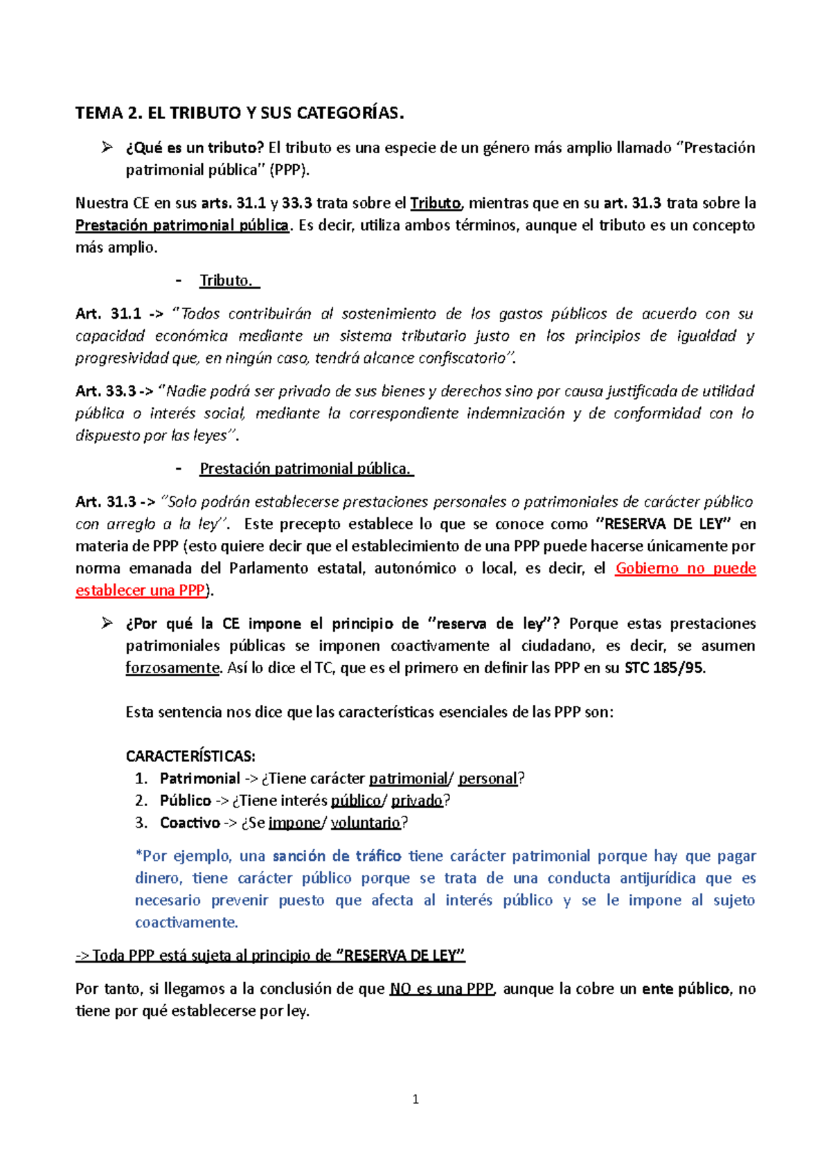 Financiero - TEMA 2. EL TRIBUTO Y SUS es un tributo? El tributo es una ...