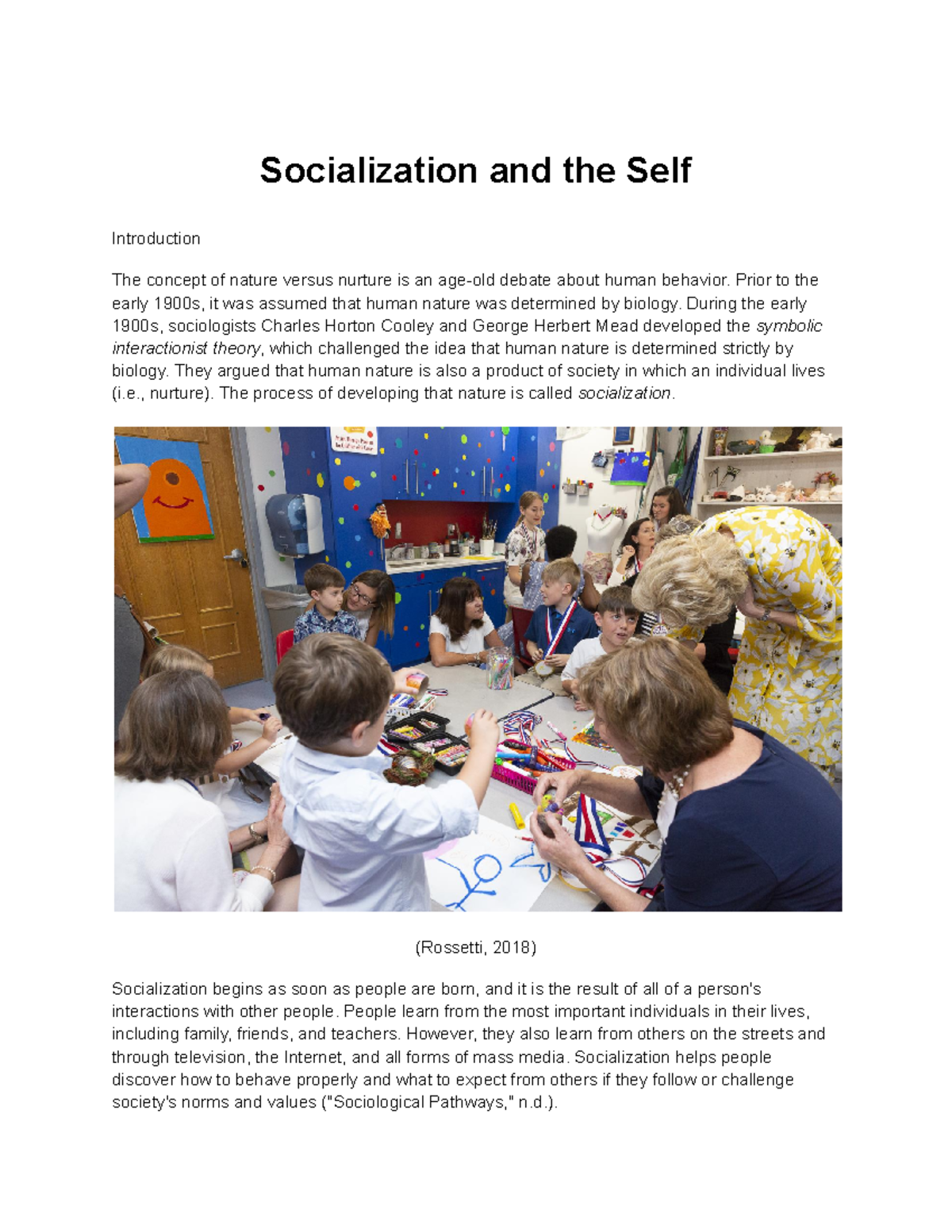 Socialization And The Self - Socialization And The Self Introduction ...