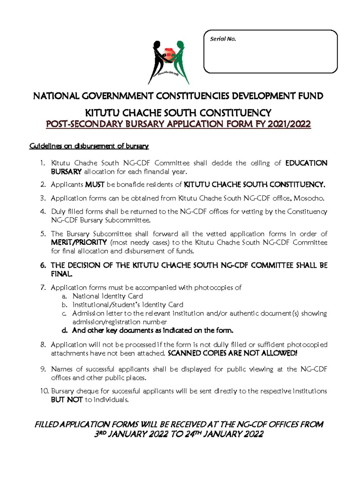2022 Post secondary bursary application formconverted NATIONAL