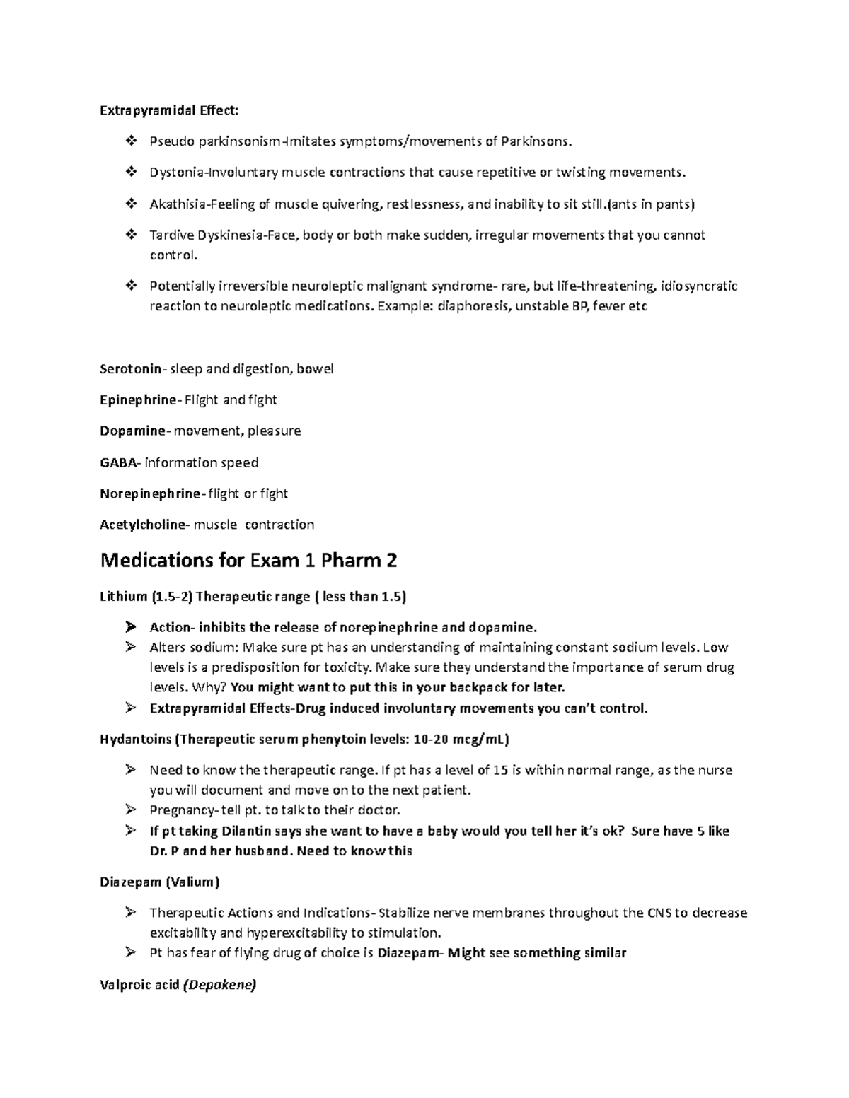 Study Guide Pharm 2 EXAM 1 - Extrapyramidal Effect: Pseudo parkinsonism ...