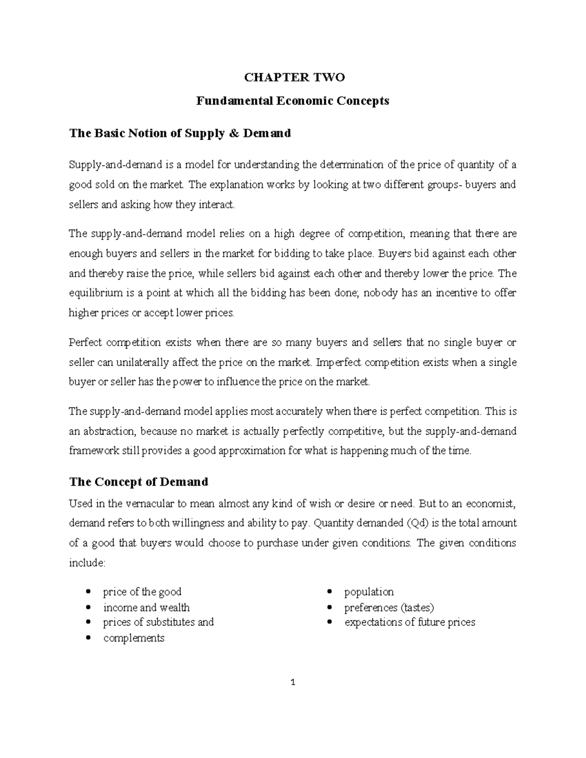 Ch-2 - Note on financial management - CHAPTER TWO Fundamental Economic ...