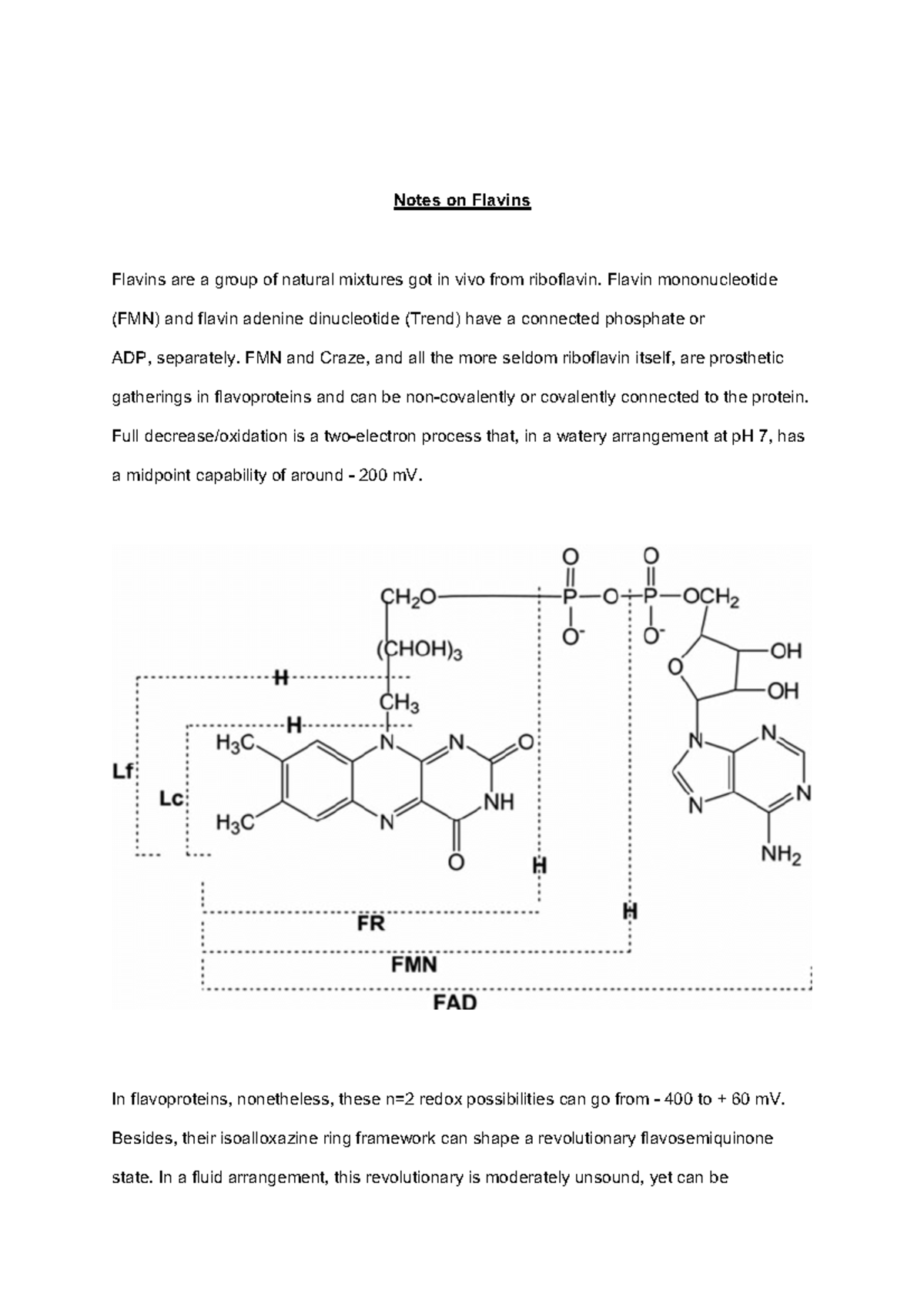 Notes on Flavins - Notes on Flavins Flavins are a group of natural ...