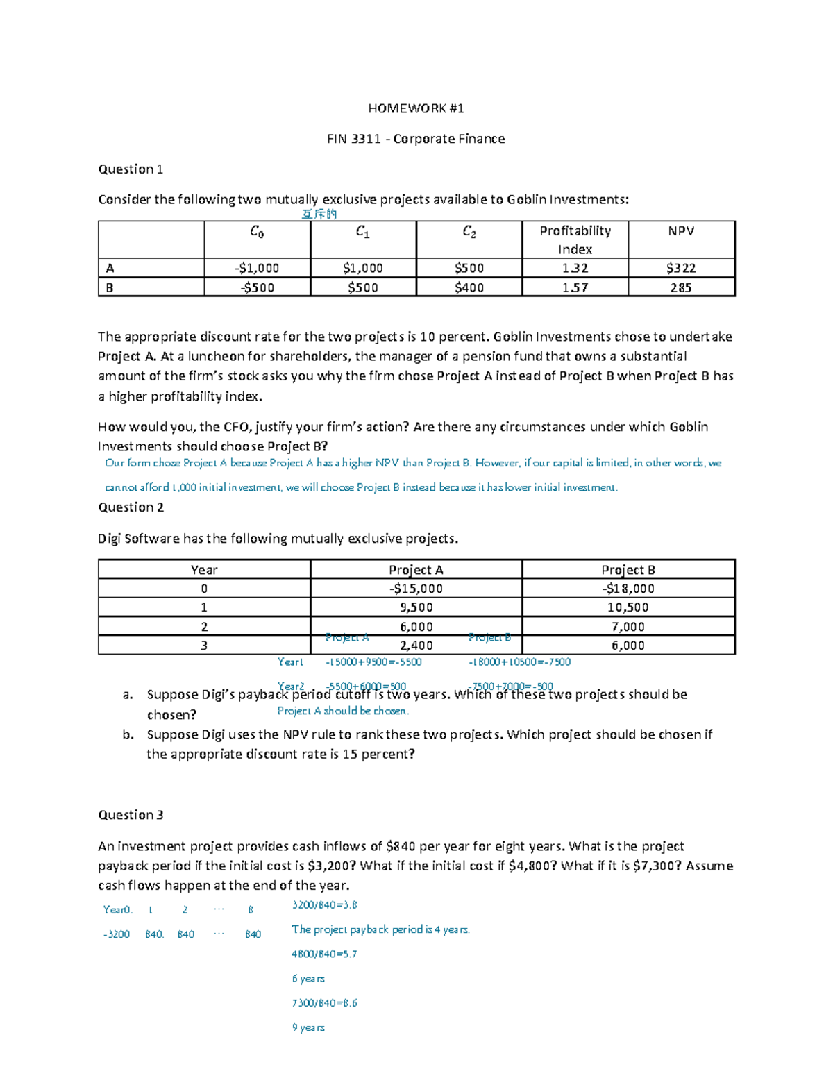 corporate finance homework help