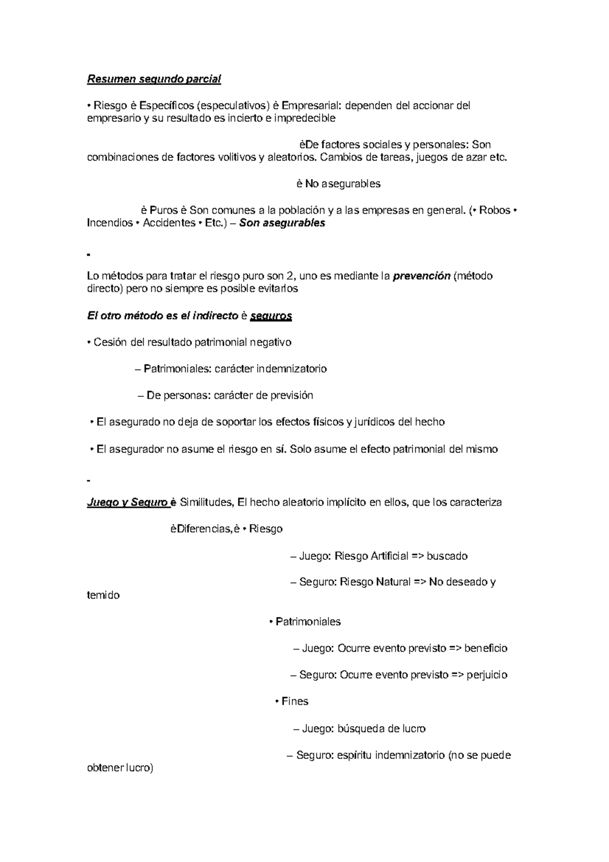 Resumen Segundo Parcial - Seguros - Bancos y Seguros - UNLu - Studocu