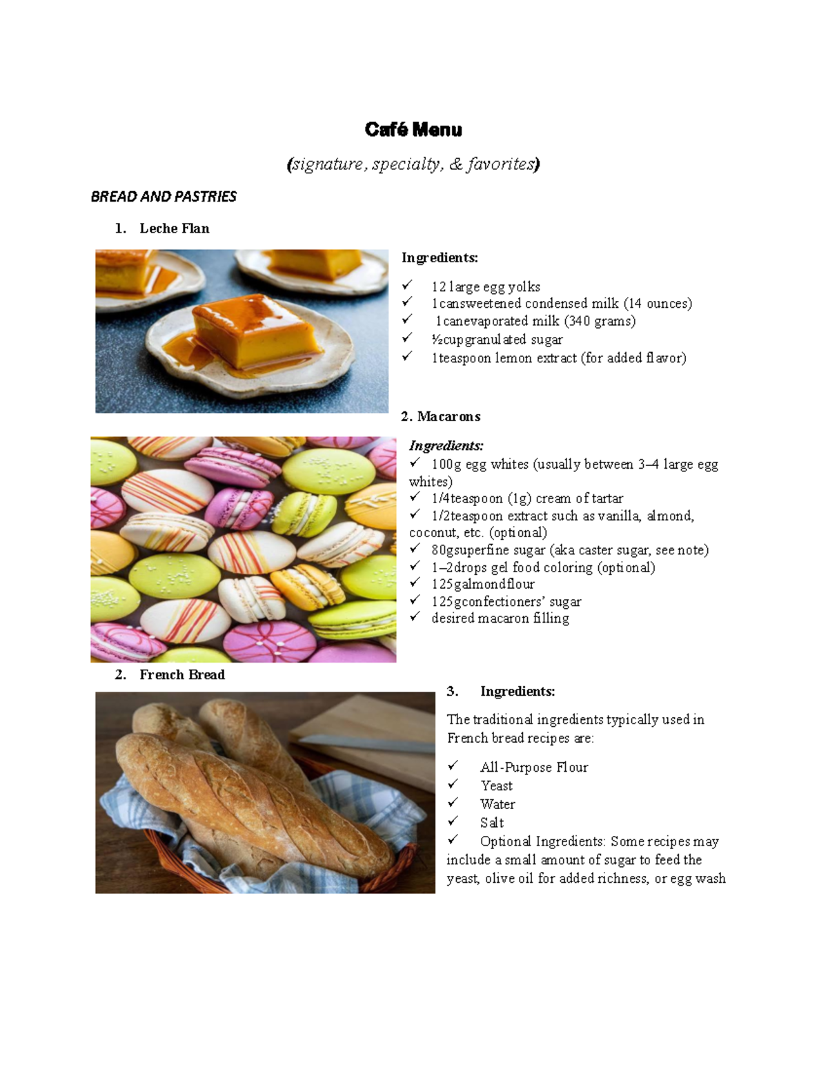 Cafe Menu - Same with the previous one - Café Menu (signature ...