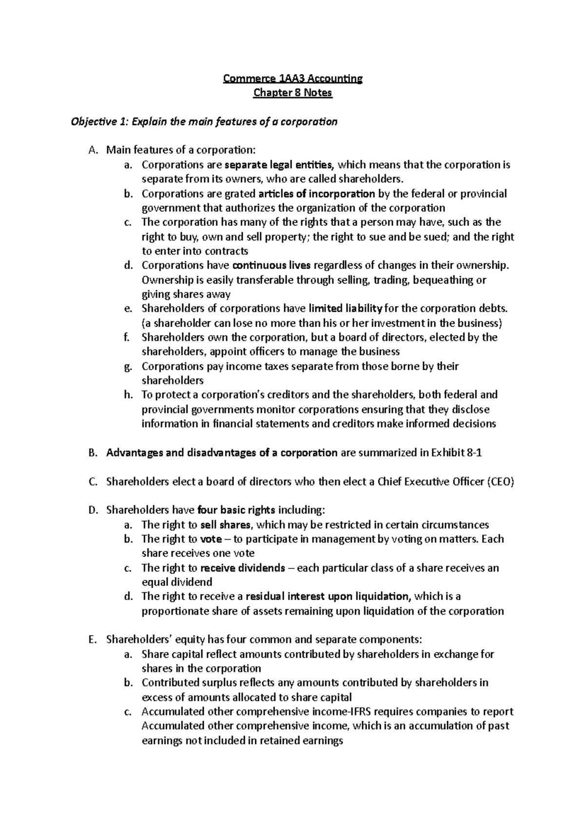 Chapter 8 Notes - Commerce 1AA3 Accounting Chapter 8 Notes Objective 1 ...