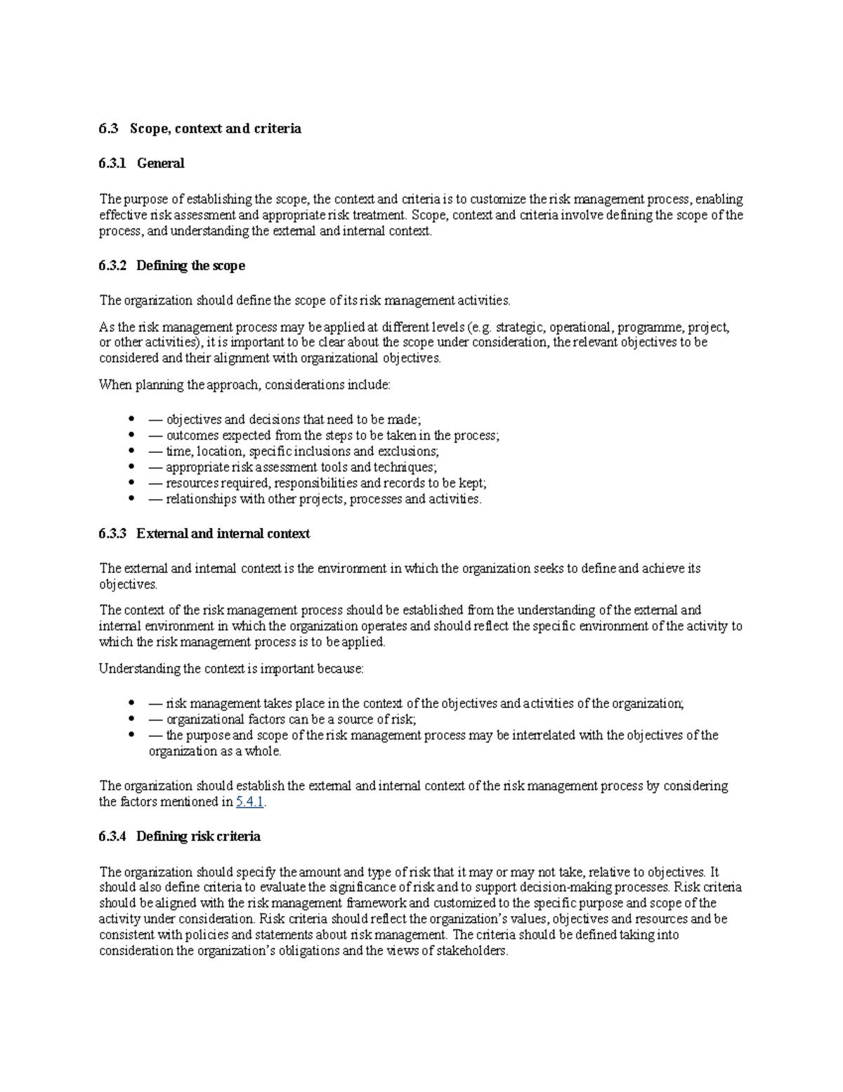 Scope, context and criteria in RM - 6 Scope, context and criteria 6.3 ...