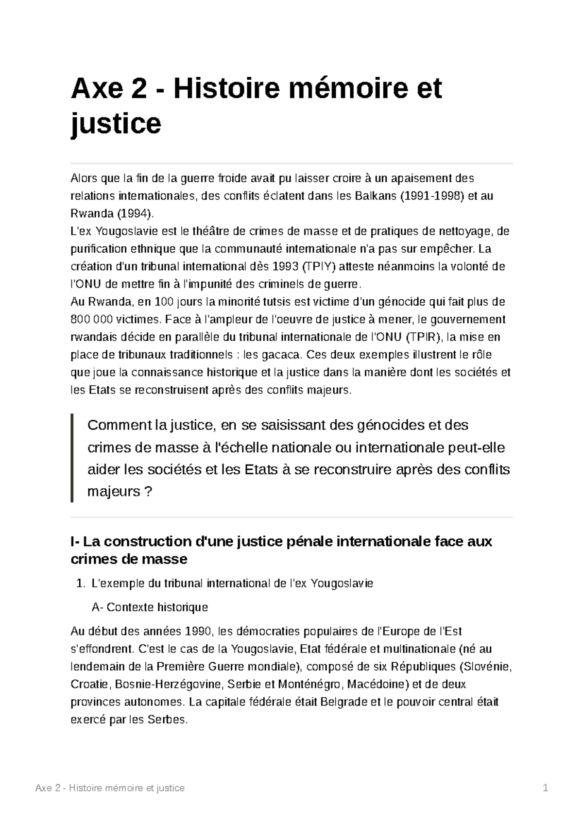 Axe 2 Histoire mémoire et justice 1 Axe 2 Histoire mémoire et
