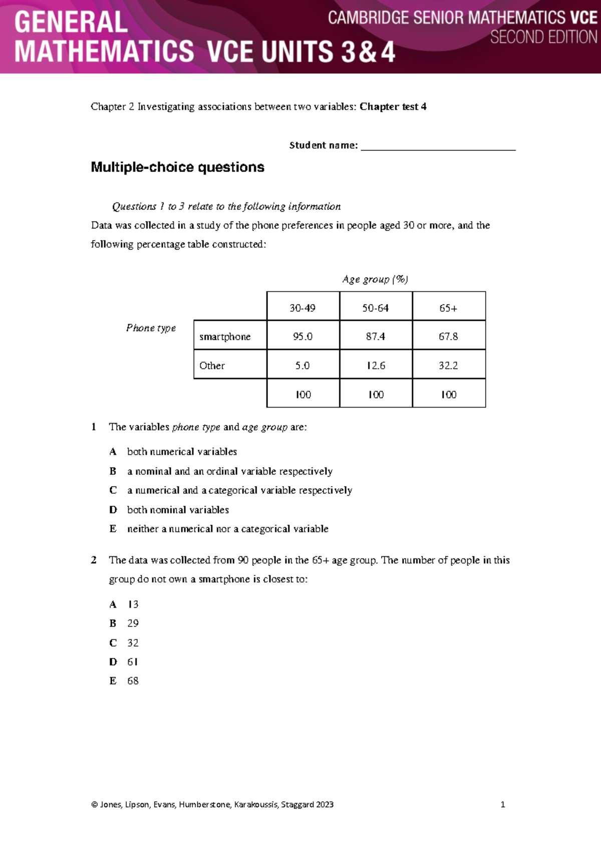 Cambridge Practice Test - 4 - Student name ...