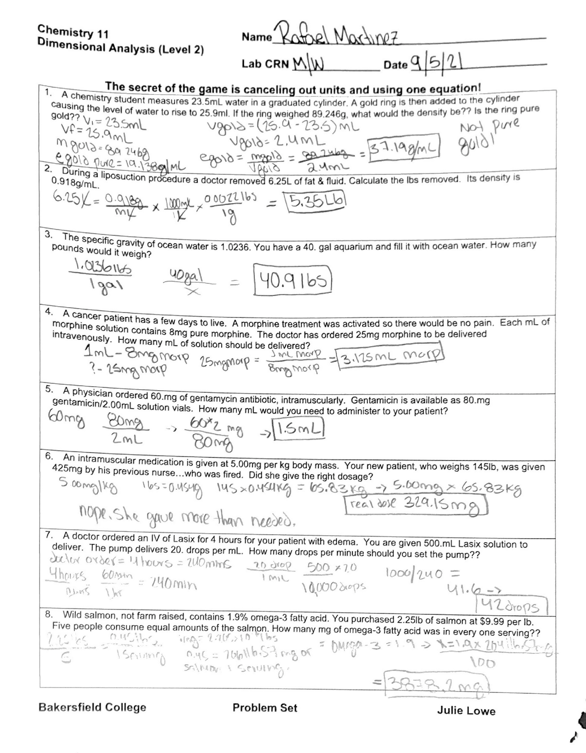 Dimensional analysis 211 lab worksheet - CHEM B211A - Introductory Pertaining To Dimensional Analysis Worksheet Chemistry