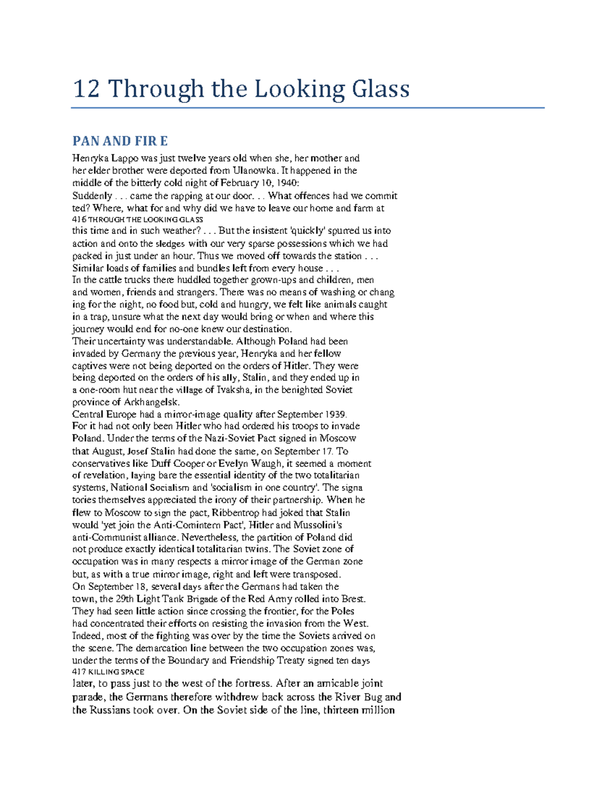 12 Through the Looking Glass 12 Through the Looking Glass PAN AND FIR