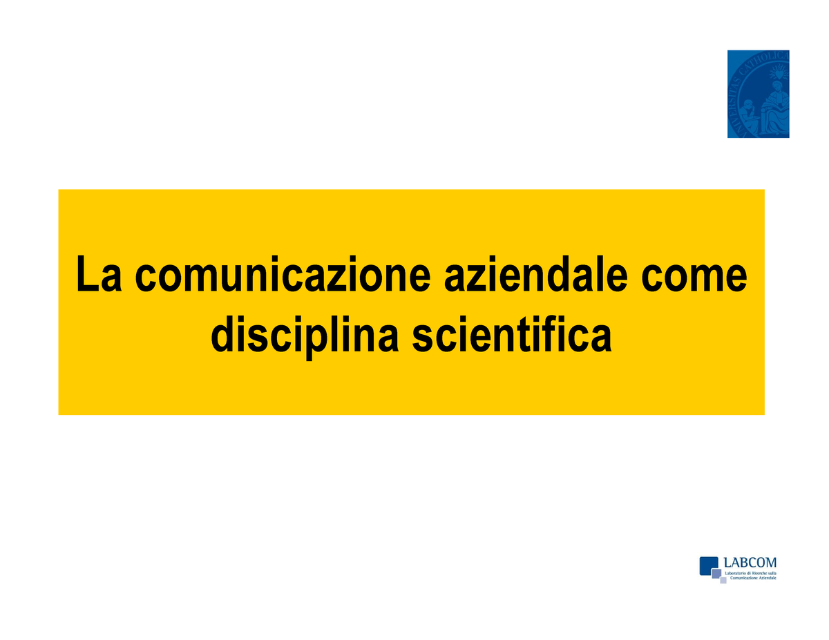 Comunicazione Aziendale Processo Di Comunicazione - La Comunicazione ...