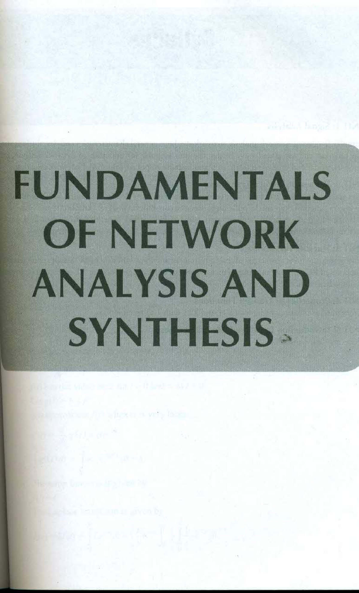 Fundamentals Of Network Analysis Synthesis - Advanced Networking - Studocu