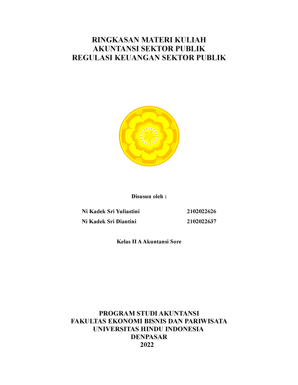 RMK Regulasi Keuangan Sektor Publik-Materi 2 - RINGKASAN MATERI KULIAH ...