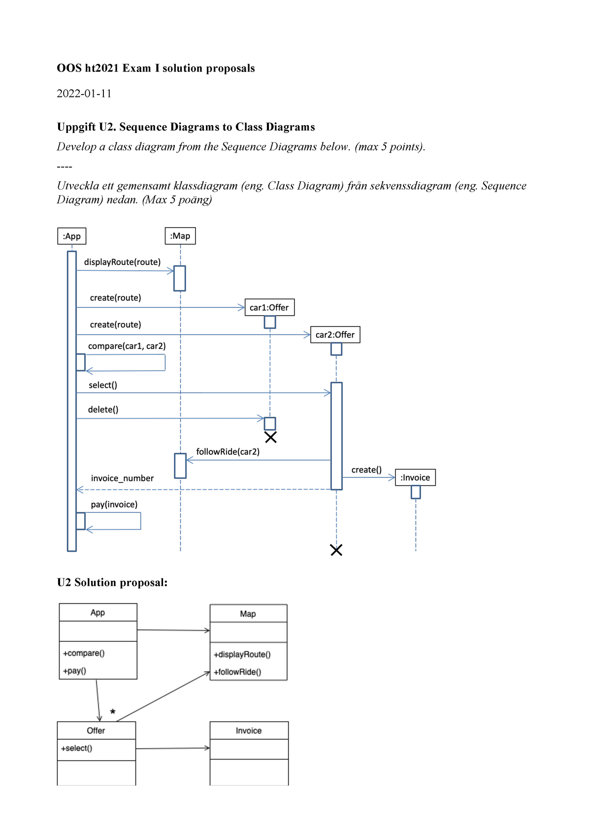 Ht2021 - OOS - OOS Ht20 21 Exam I Solution Proposals 2022 - 01 - 11 ...