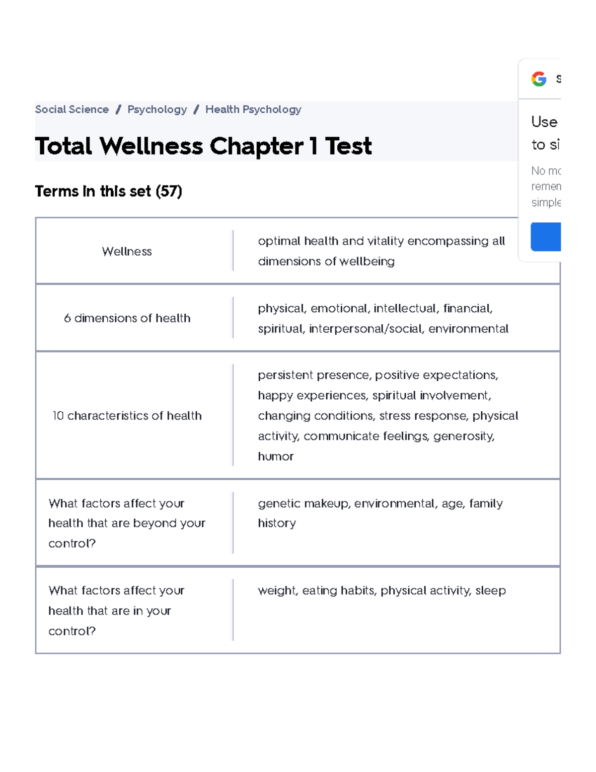 Total Wellness Chapter 1 Test Flashcards Quizlet Total Wellness Chapter 1 Test Social Science
