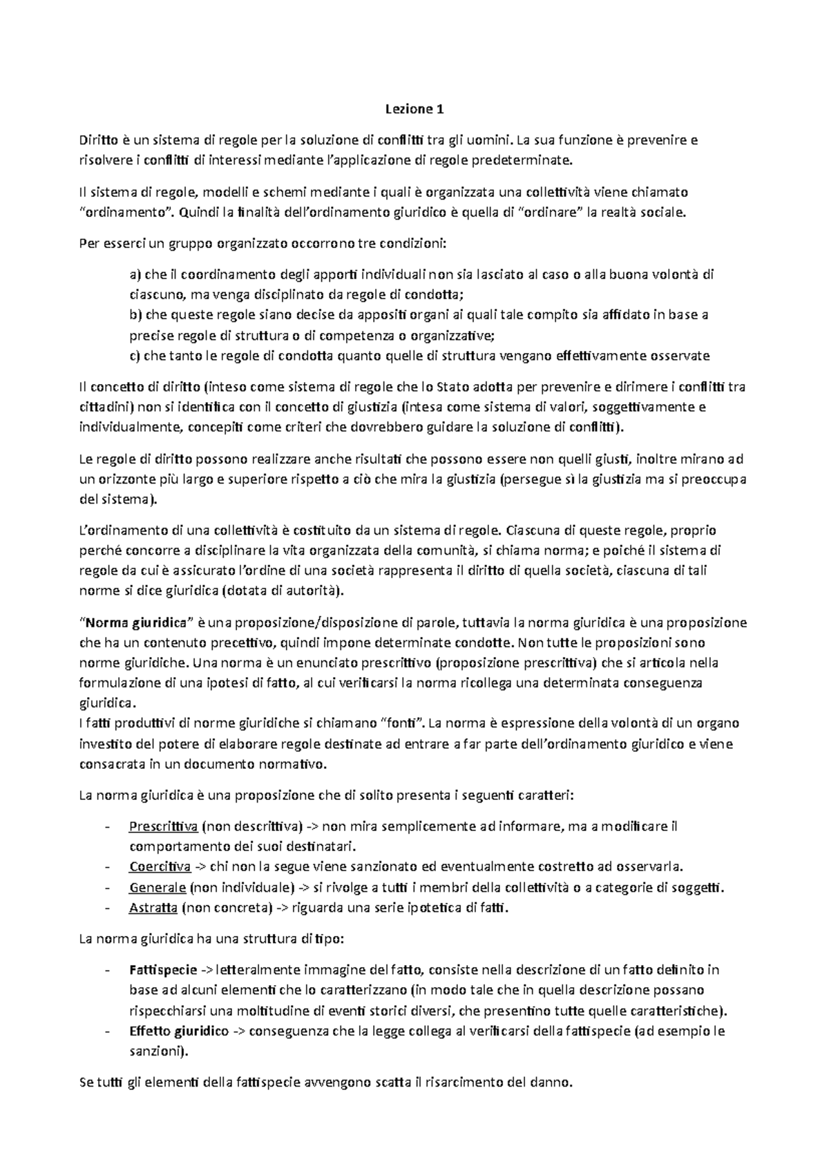 Lezione 1 cosa è il diritto Lezione 1 Diritto è un sistema di regole