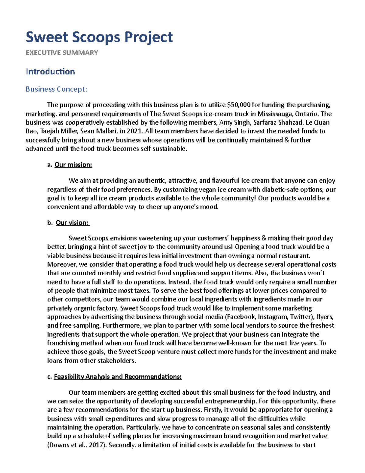 Sweet Scoops Project Phase 1 Sweet Scoops Project EXECUTIVE SUMMARY