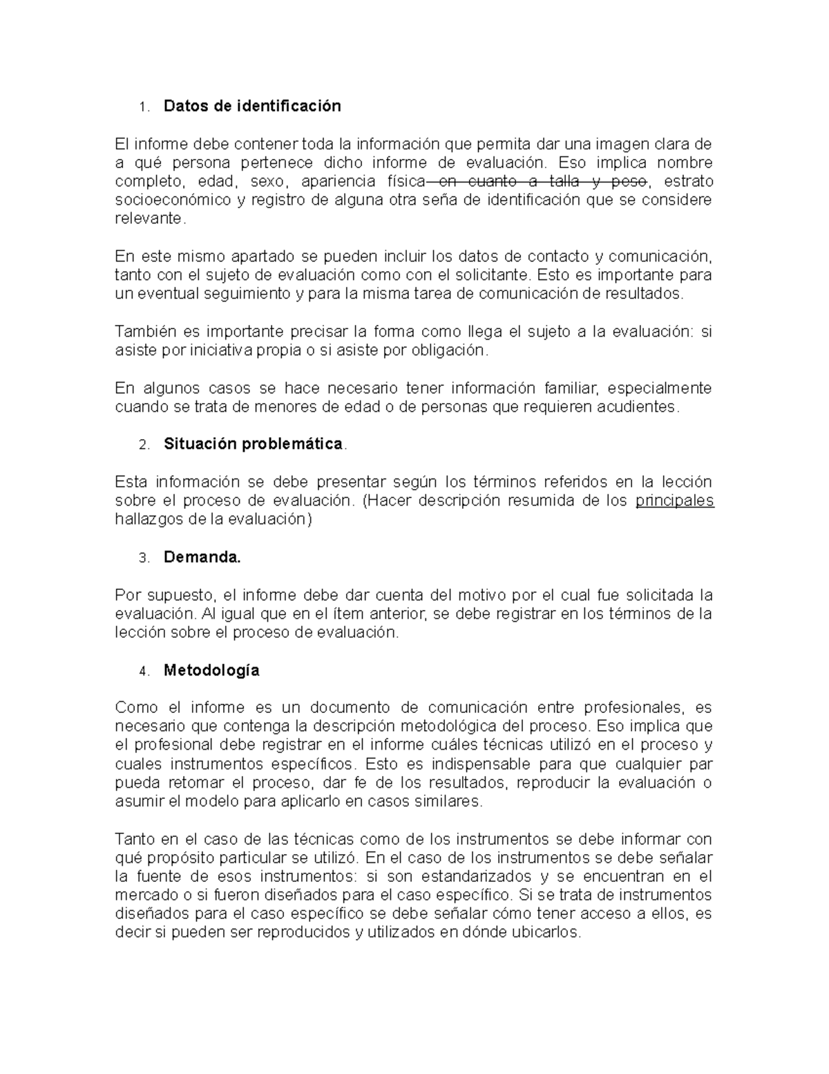 Modelo informe (3) (1) - informme - Datos de identificación El informe ...