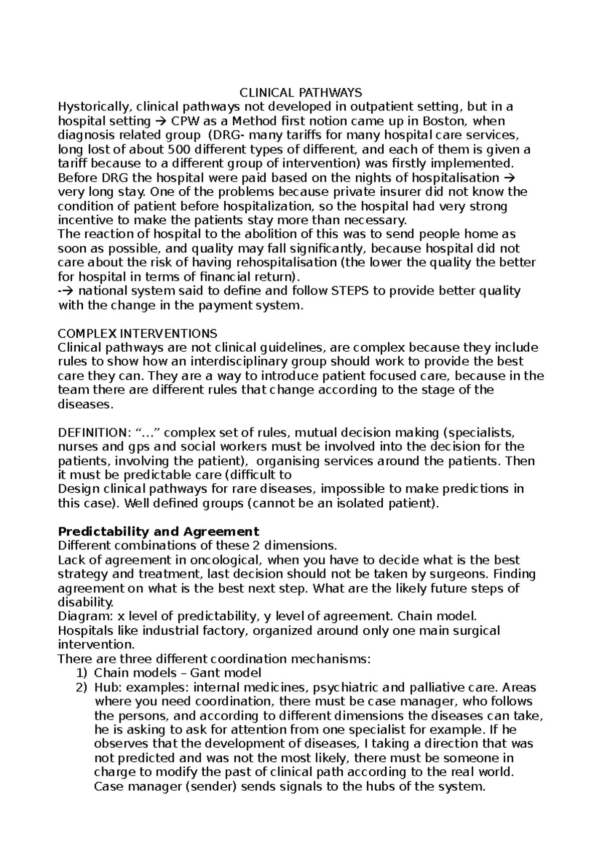 Clinical Pathways - CLINICAL PATHWAYS Hystorically, clinical pathways ...