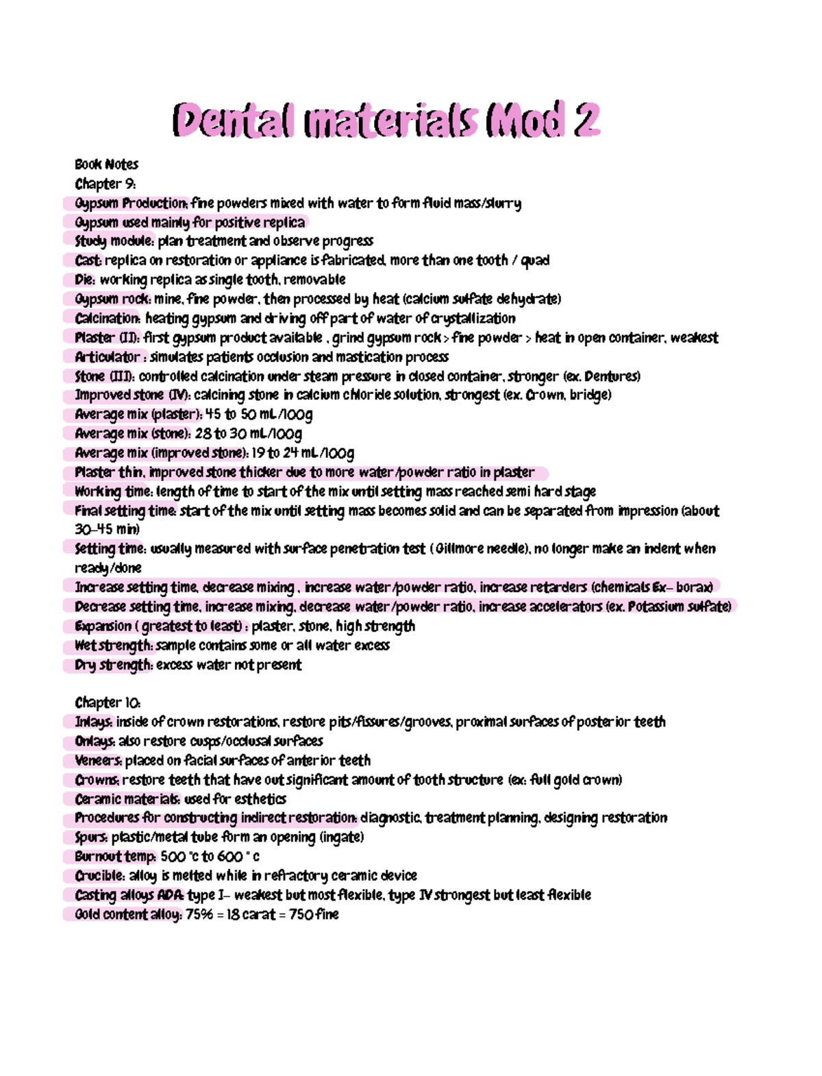 Dental Materials Module 2 Dental materials Mod 2 Dental materials Mod