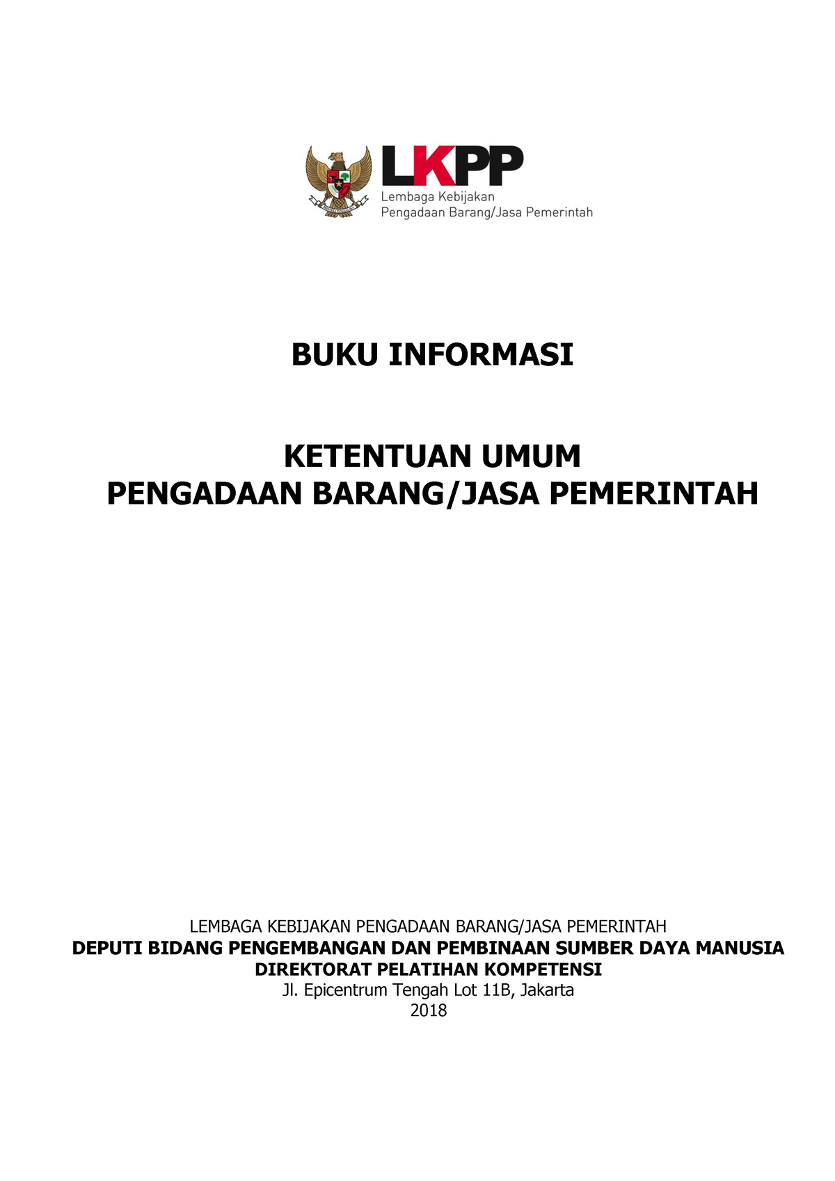 Materi 1. Ketentuan Umum - BUKU INFORMASI KETENTUAN UMUM PENGADAAN ...