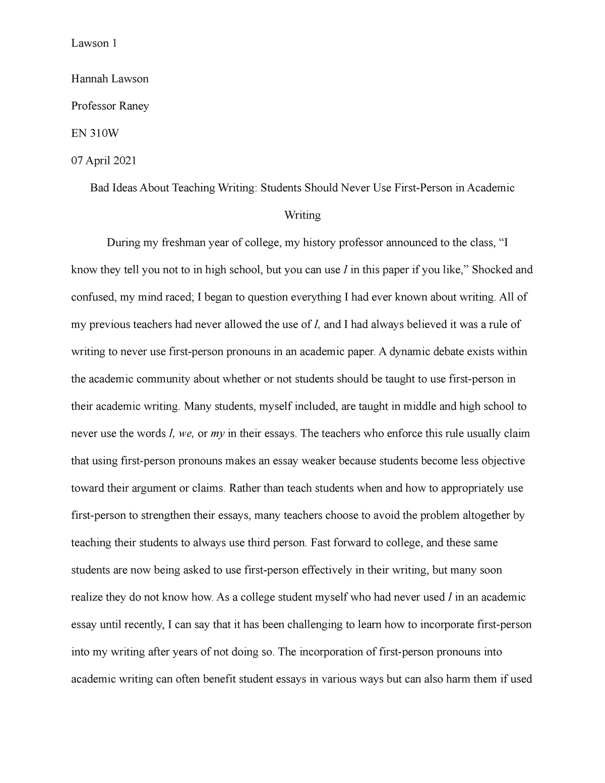 what makes a college essay bad