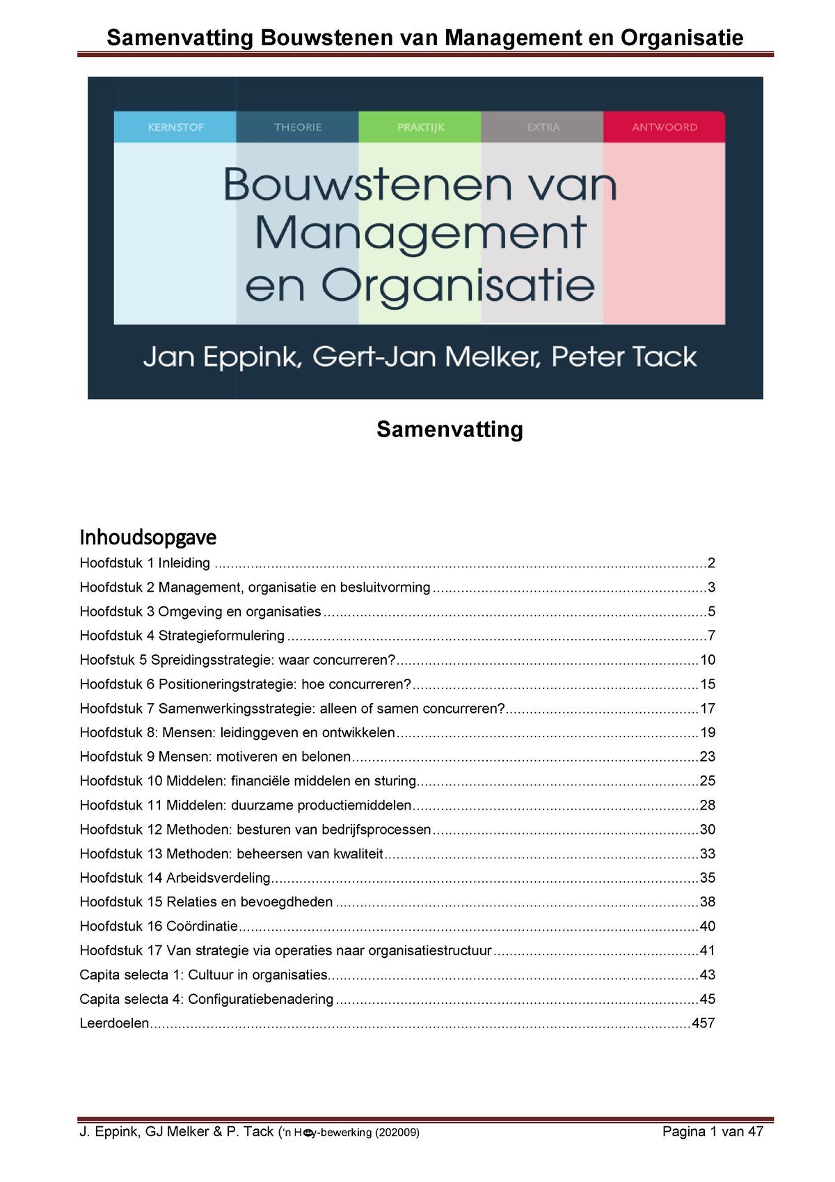 Samenvatting Management En Organisatie - Studeersnel