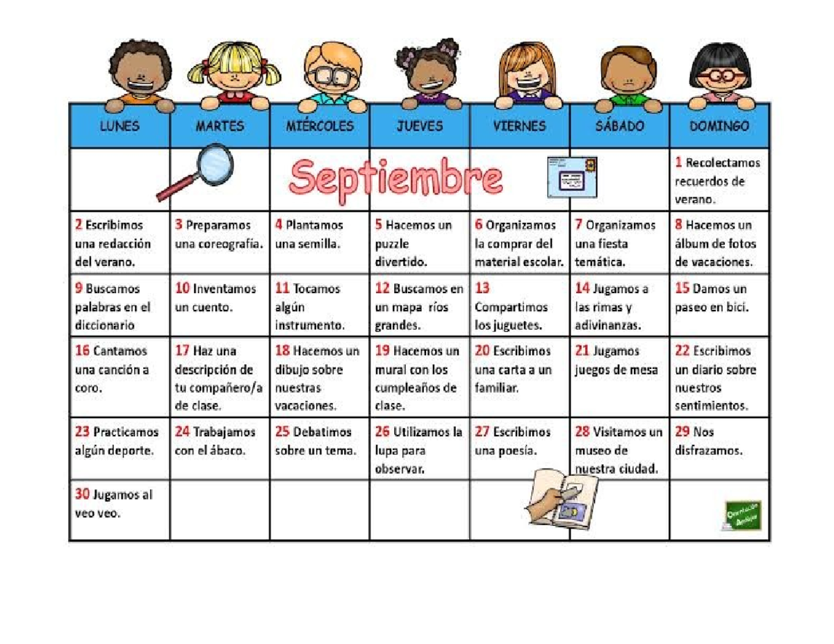 Calendario Inteligencias Multiples - Psicologia - Studocu
