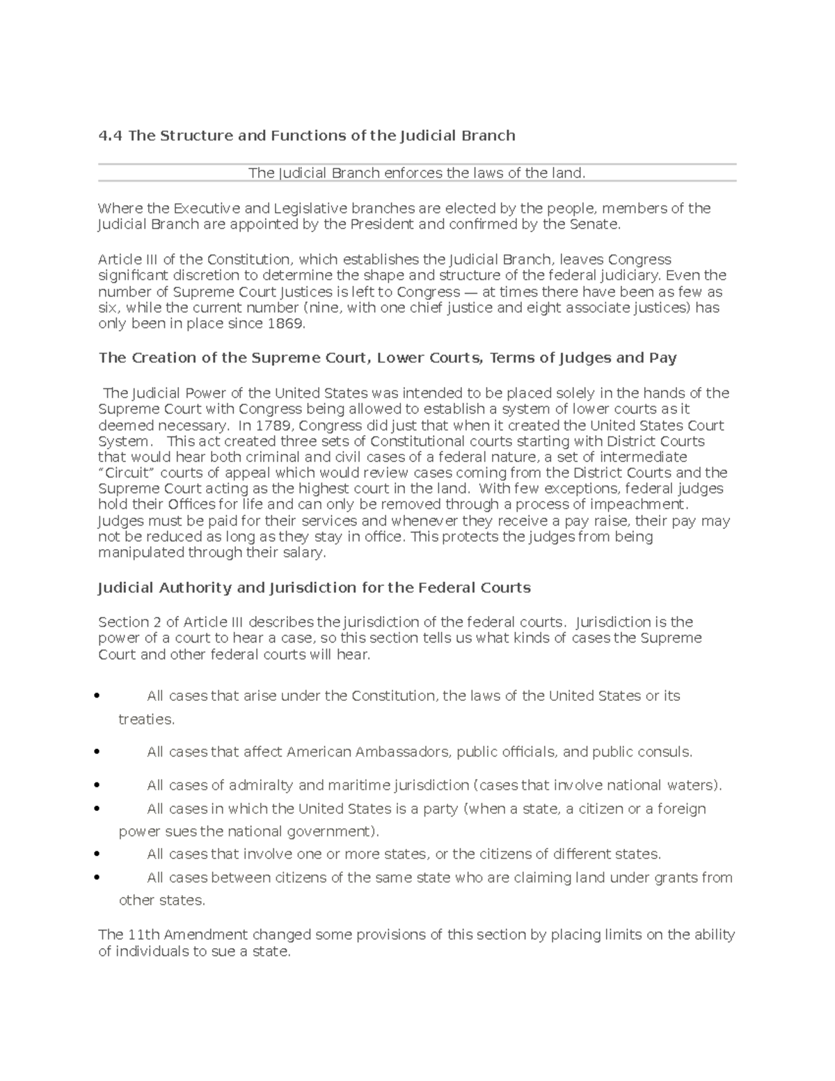 Judicial Review - 4 The Structure And Functions Of The Judicial Branch ...