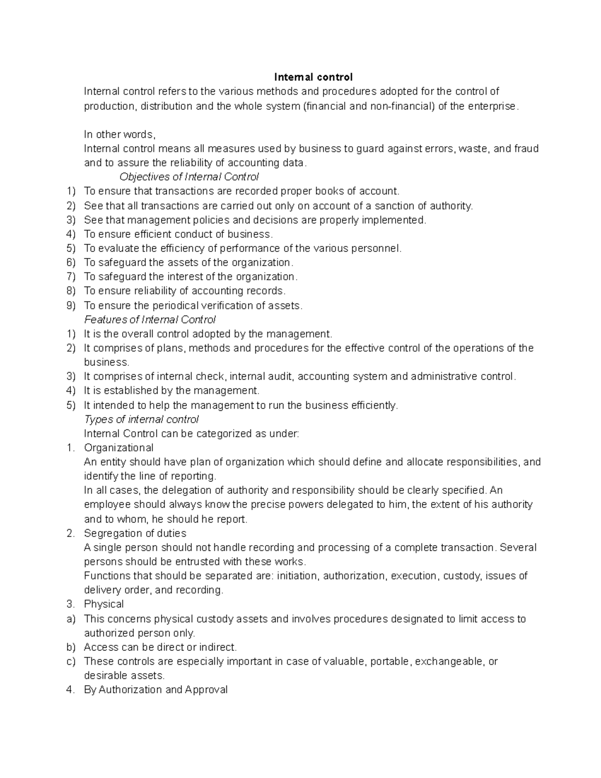 Internal control Erdenee - Internal control Internal control refers to ...