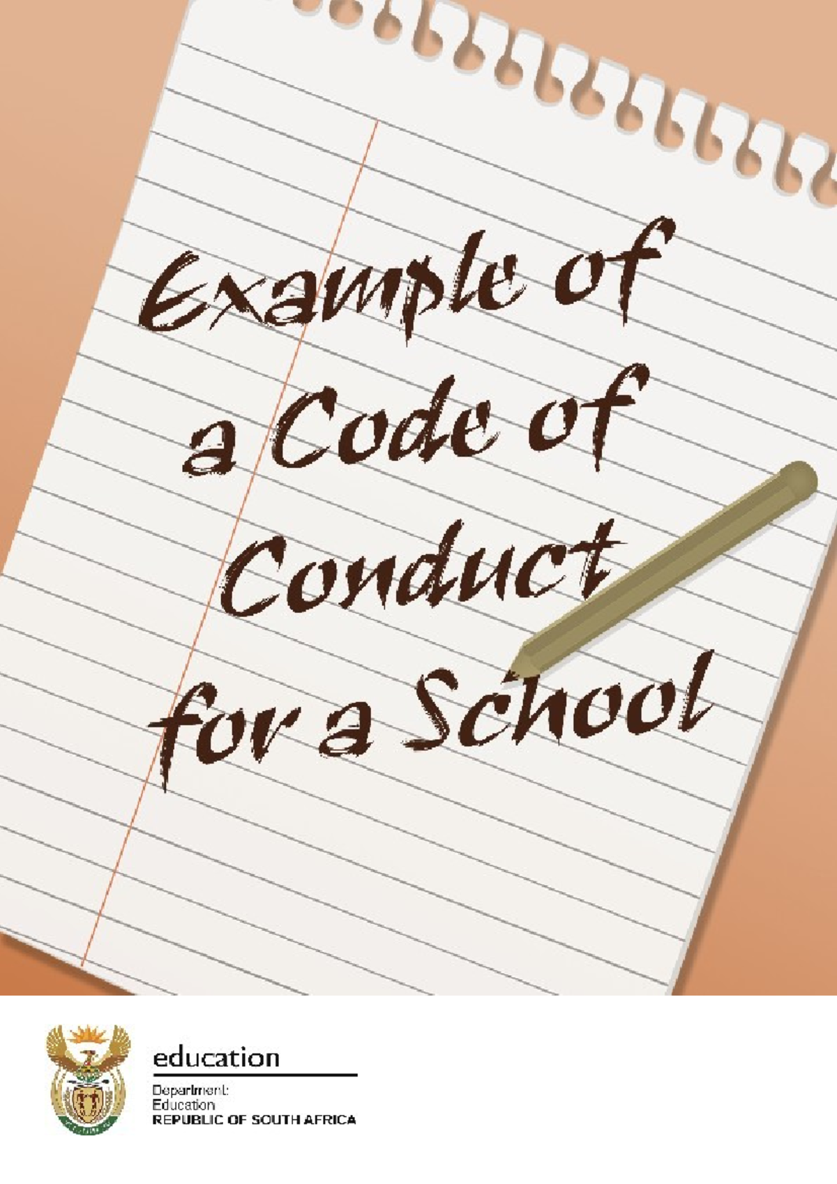 Example of a Code of Conduct for a school - Example of a Code of ...
