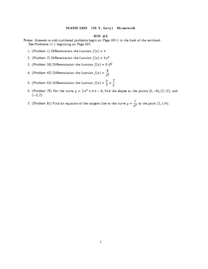 Review for final - PRACTICE QUESTIONS FOR EXAM - 1 Mathematics-1320 ...